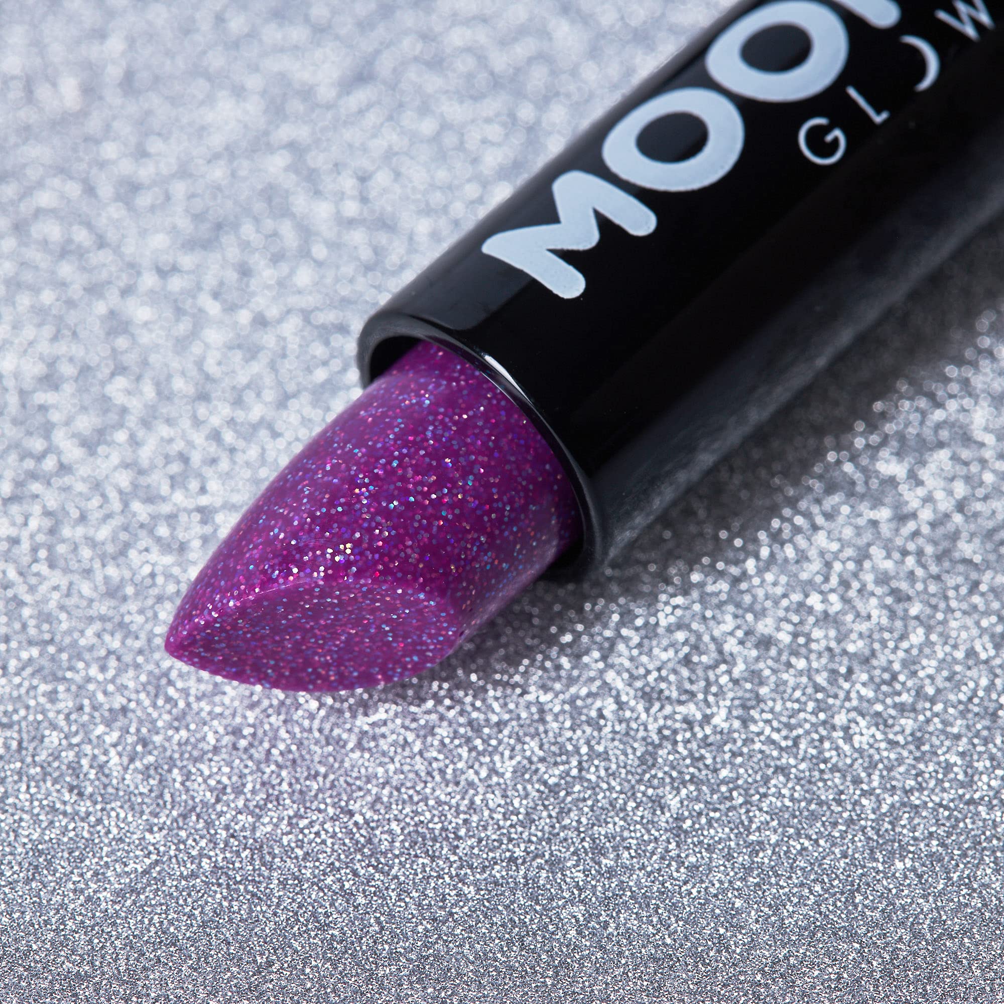 Moon Glow - Neon UV Glitter Lipstick (19g) - Purple 12