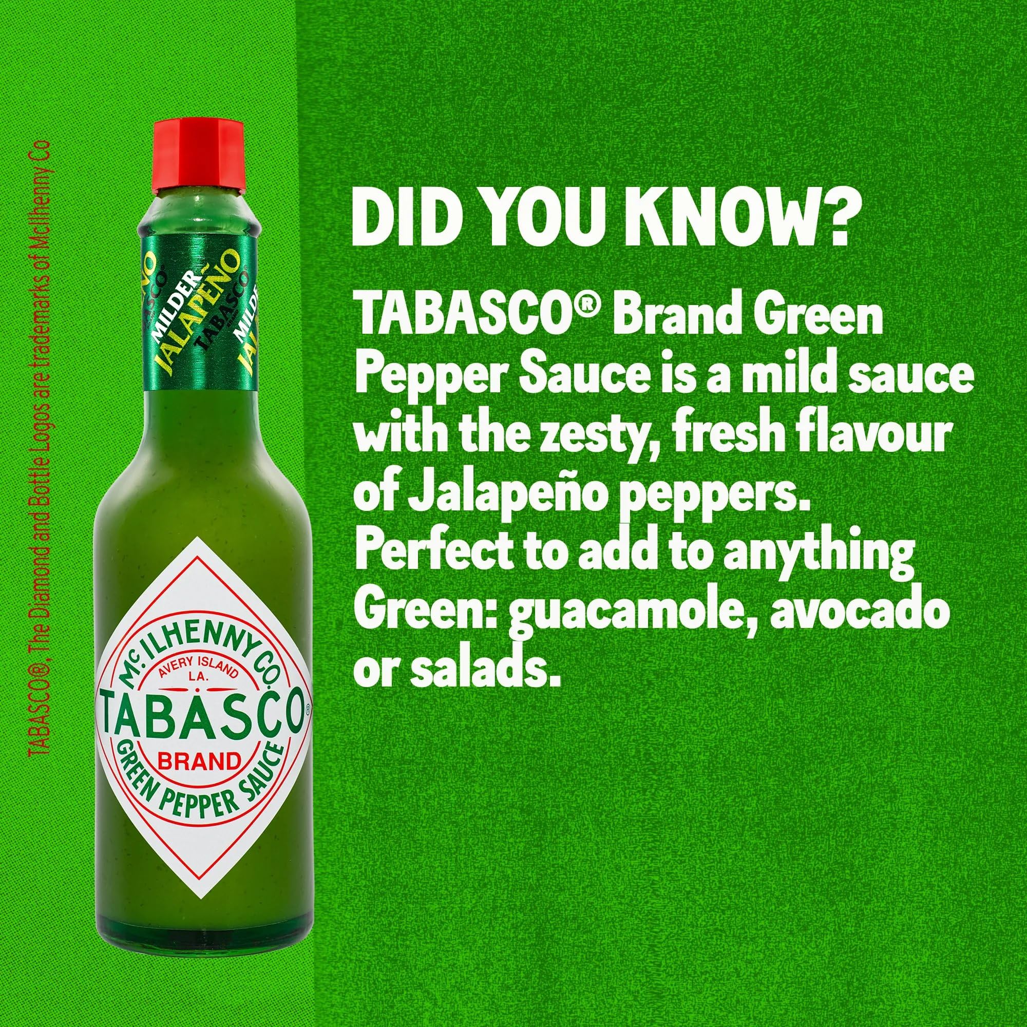 Tabasco Green Pepper Mild Hot Sauce - Tangy Jalapeño Heat | 57ml Bottle 2