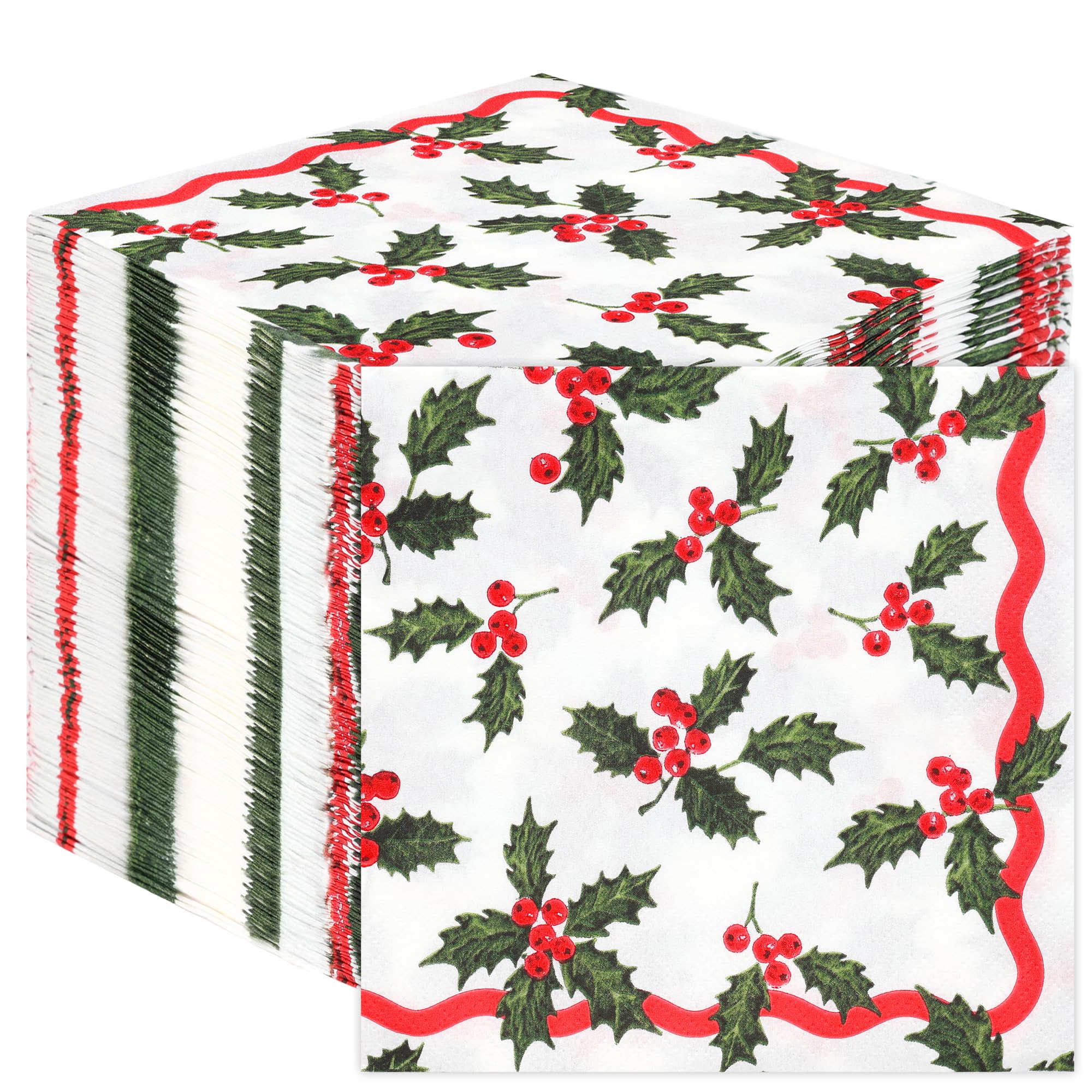Talking Tables Holly Berry 2-Ply Christmas Napkins 100 Pack 1