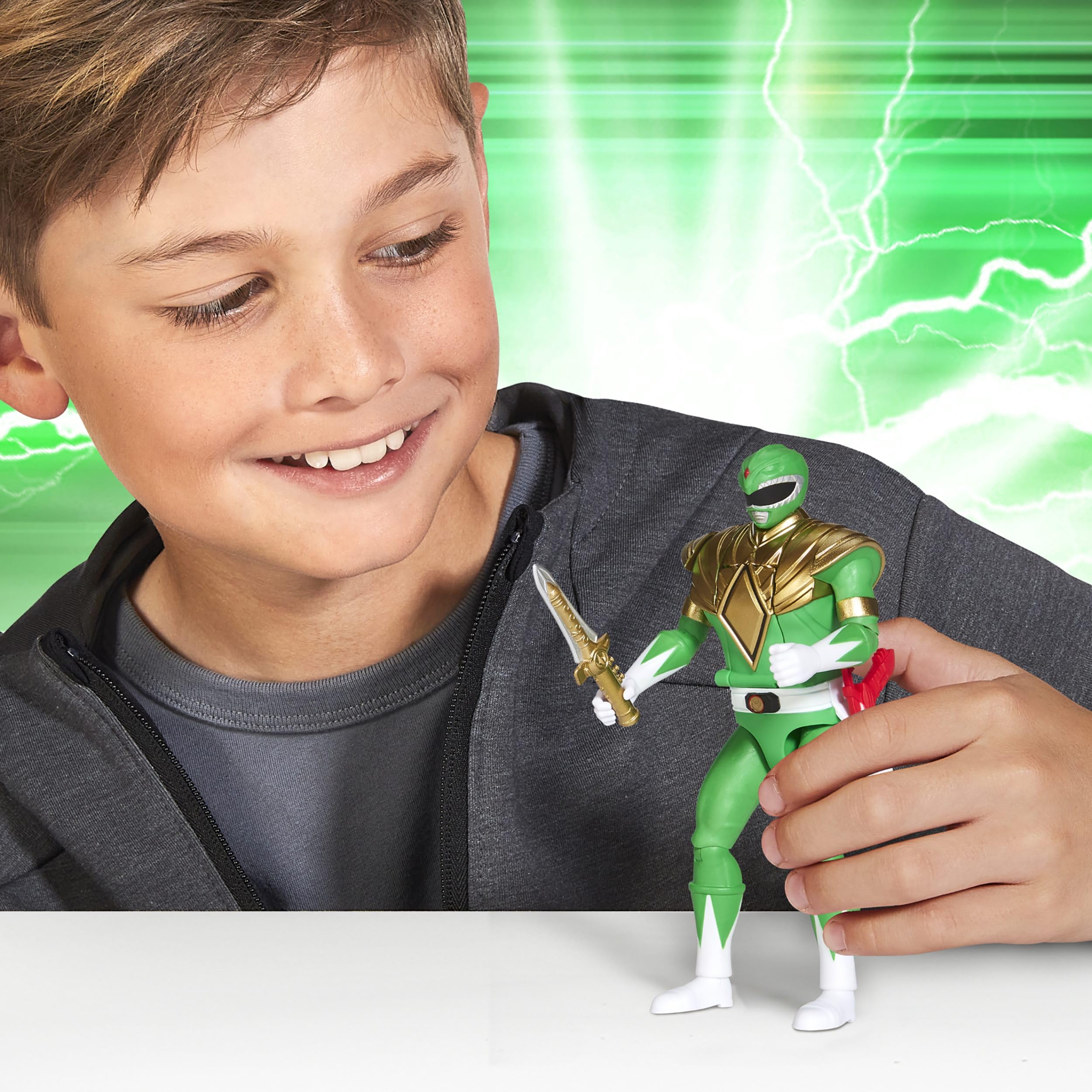 Playmates Power Rangers Auto-Morphin Green Ranger Action Figure | 15.2 cm | Ages 4+ 4