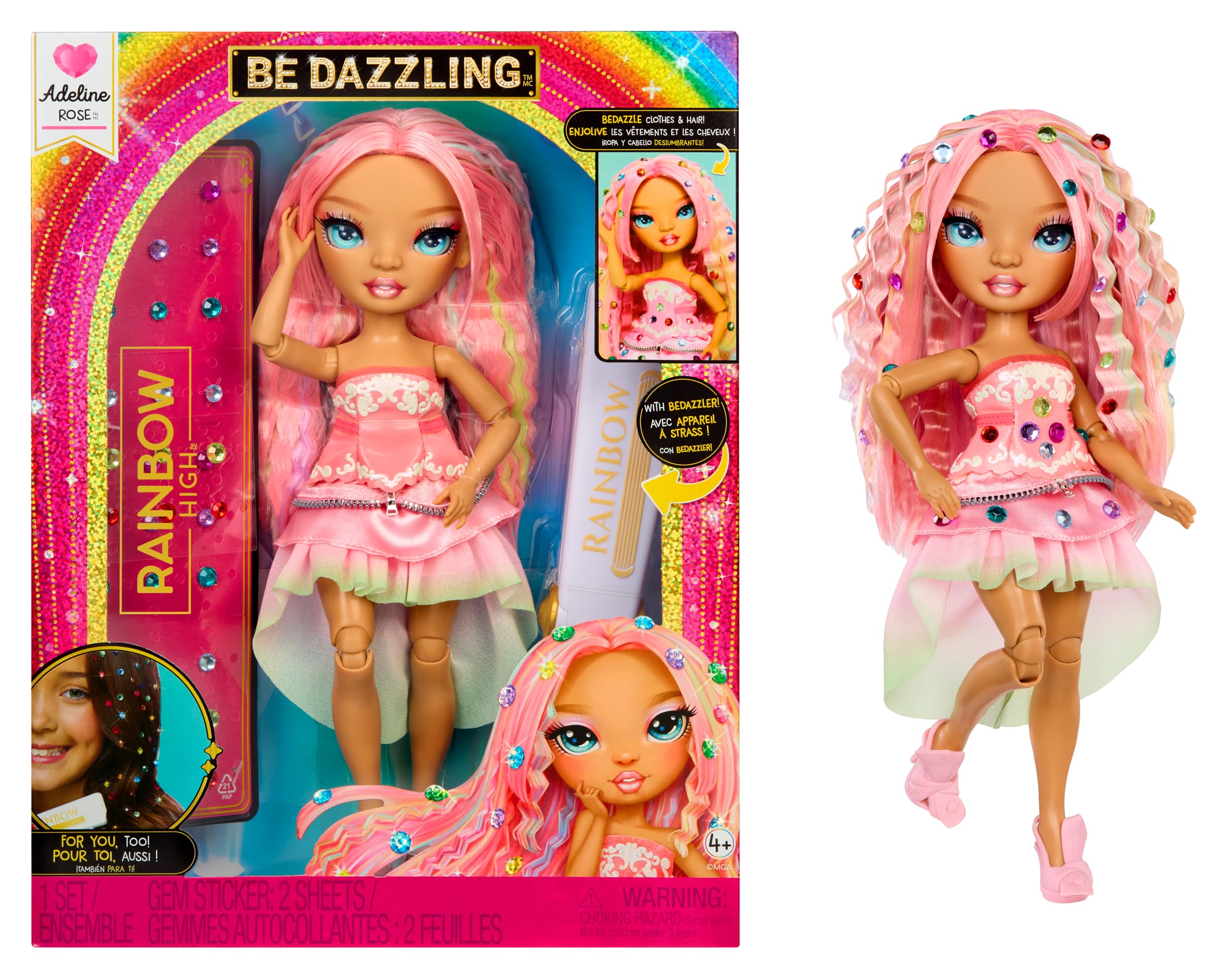 Rainbow High Adeline Rose Be Dazzling Doll - 28cm Fully Articulated Fashion Doll with Bedazzling Tool 1