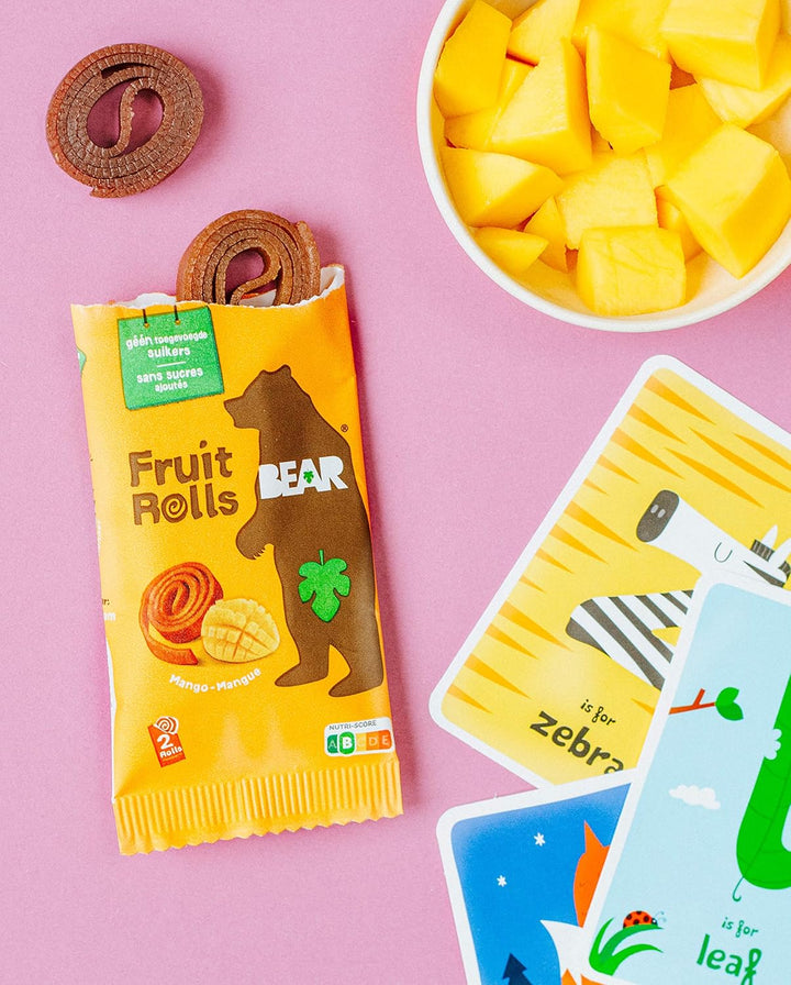 BEAR Mango Yoyos Fruit Rolls - 100% Real Fruit Snacks with Collectible Fact Cards (18 x 20 g)