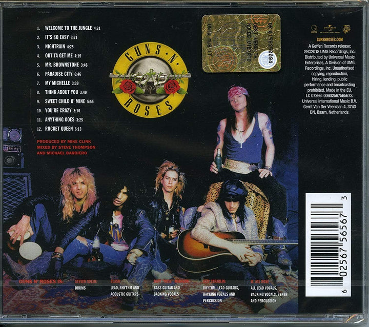 Guns N' Roses - Appetite For Destruction Audio CD