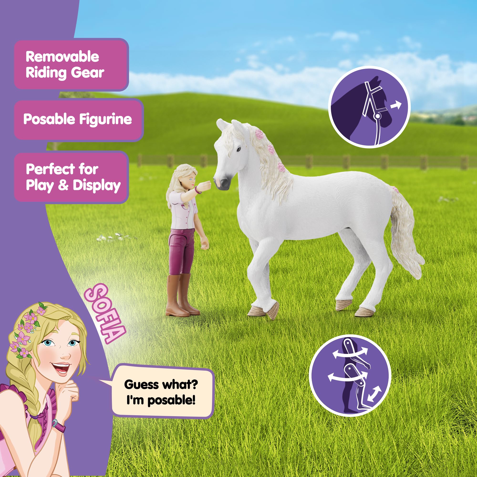 Schleich Horse Club - Sofia & Blossom Movable Figure with Horse Accessories 42713 6