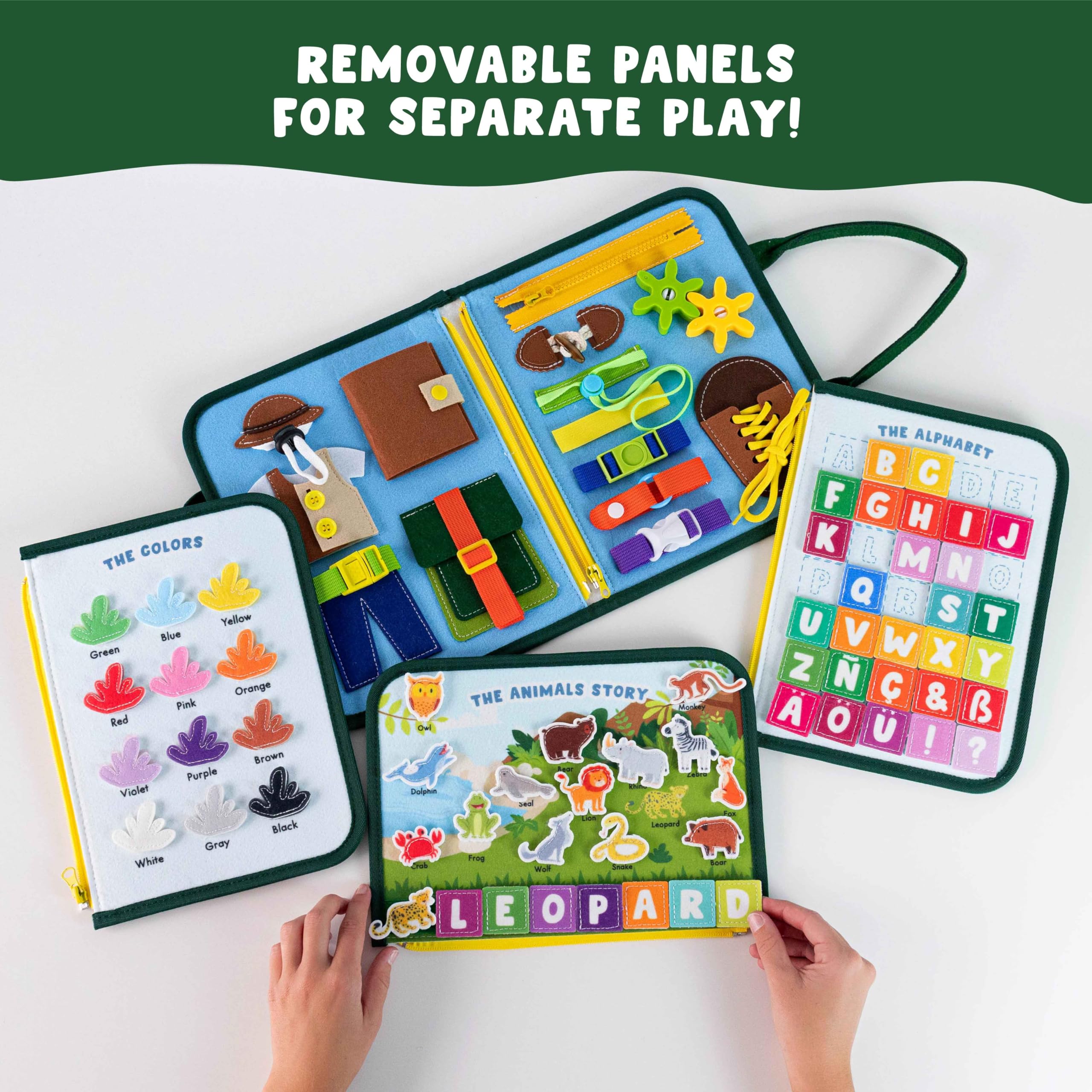 BONNYCO Busy Board for Toddlers - Montessori Educational Toy | 8 Activity Panels | Ages 10 Months+ 4