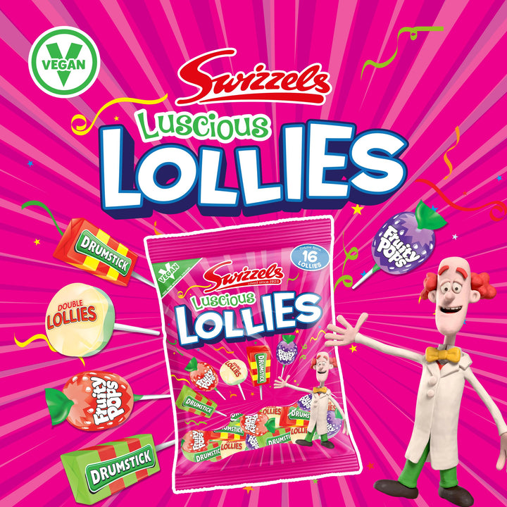 Swizzels Luscious Lollies 176g - Drumstick & Fruity Pops Assorted Sweets