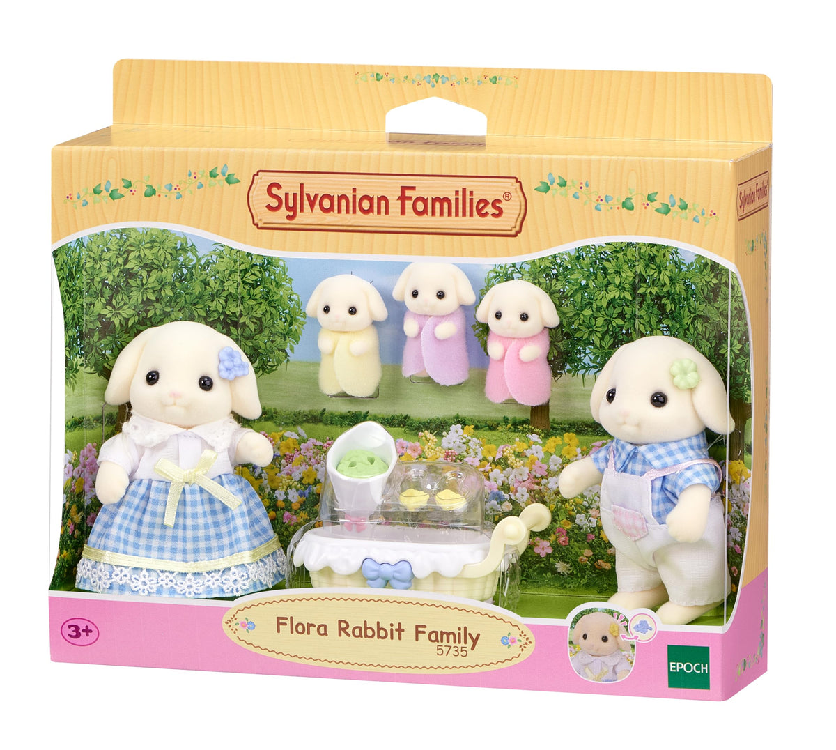 Sylvanian Families Flora Rabbit Family Playset - 5 Figures - Age 3+