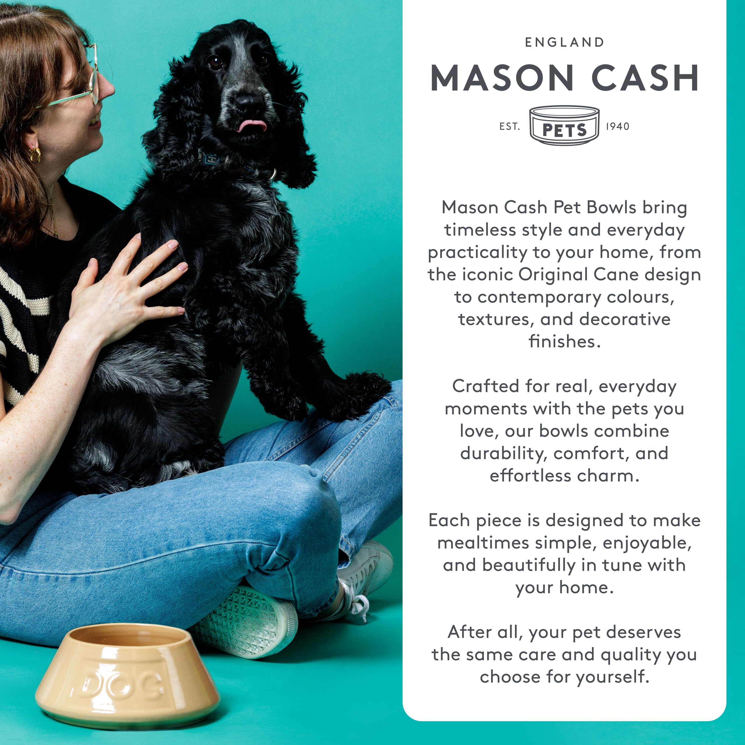 Mason Cash Colour Mix Cream Dog Bowl - 15cm Diameter | 500ml Capacity | Stoneware 5