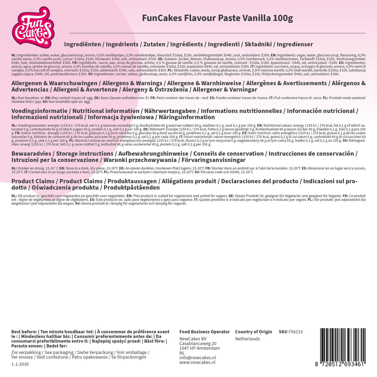 FunCakes Vanilla Flavour Paste - 100 g