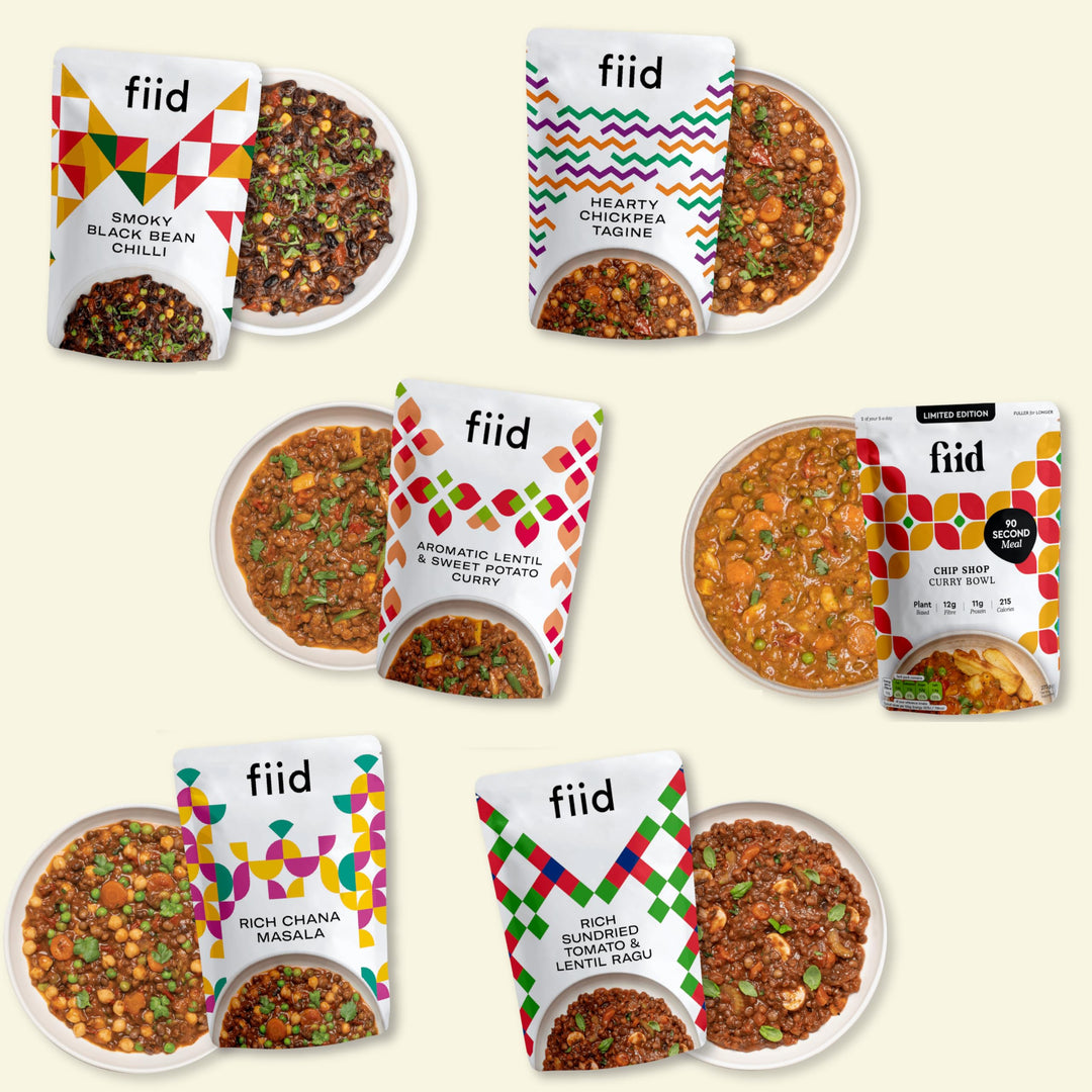 Fiid 100% Natural Vegan Microwave Ready Meals 6-Pack - 6x275g