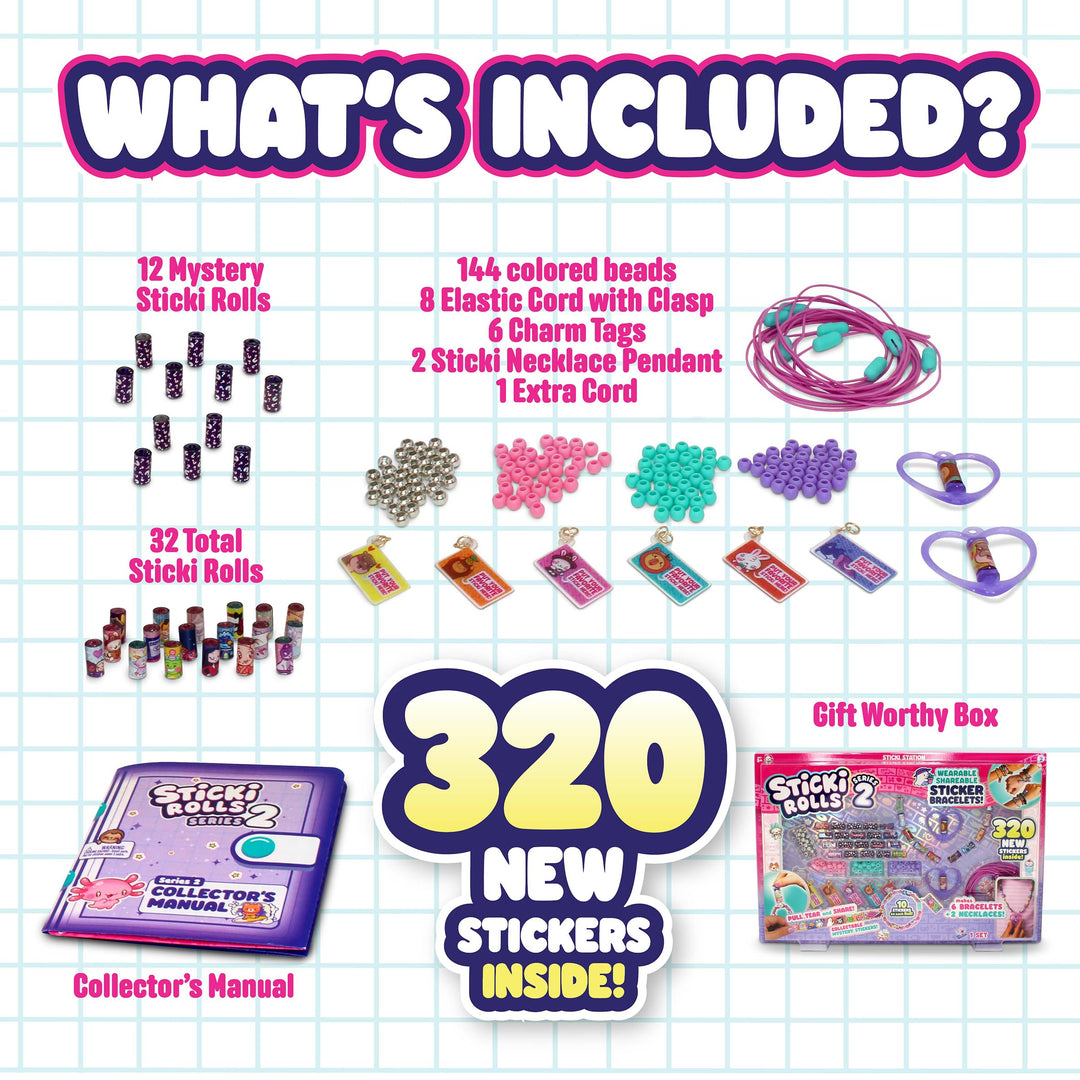 Sky Castle Sticki Rolls Series 2 - Sticki Station S2 Wearable & Shareable Sticker Craft Kit