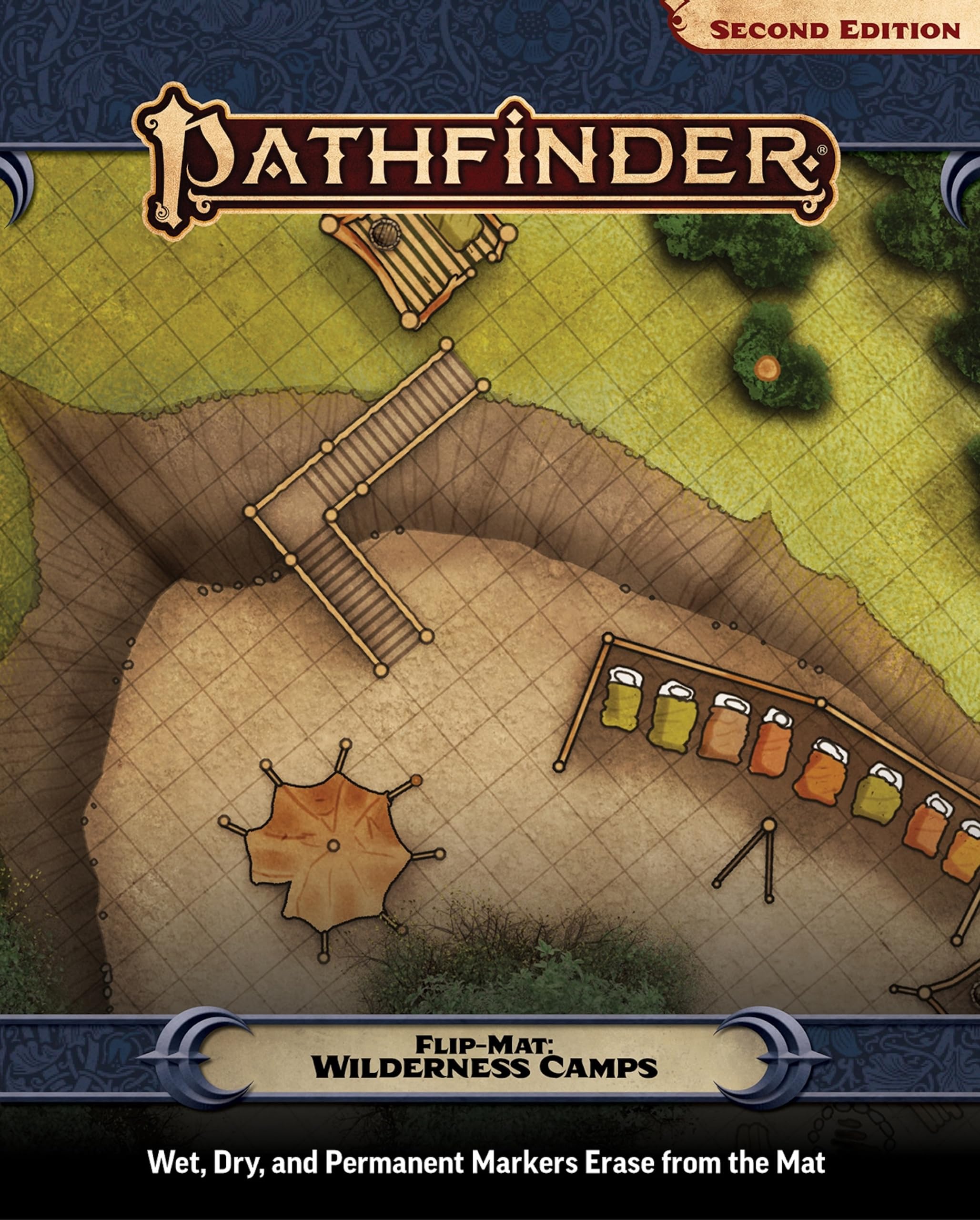 Paizo Pathfinder Flip-Mat: Wilderness Camps Reference Map | Double-Sided | 24' x 30' Unfolded