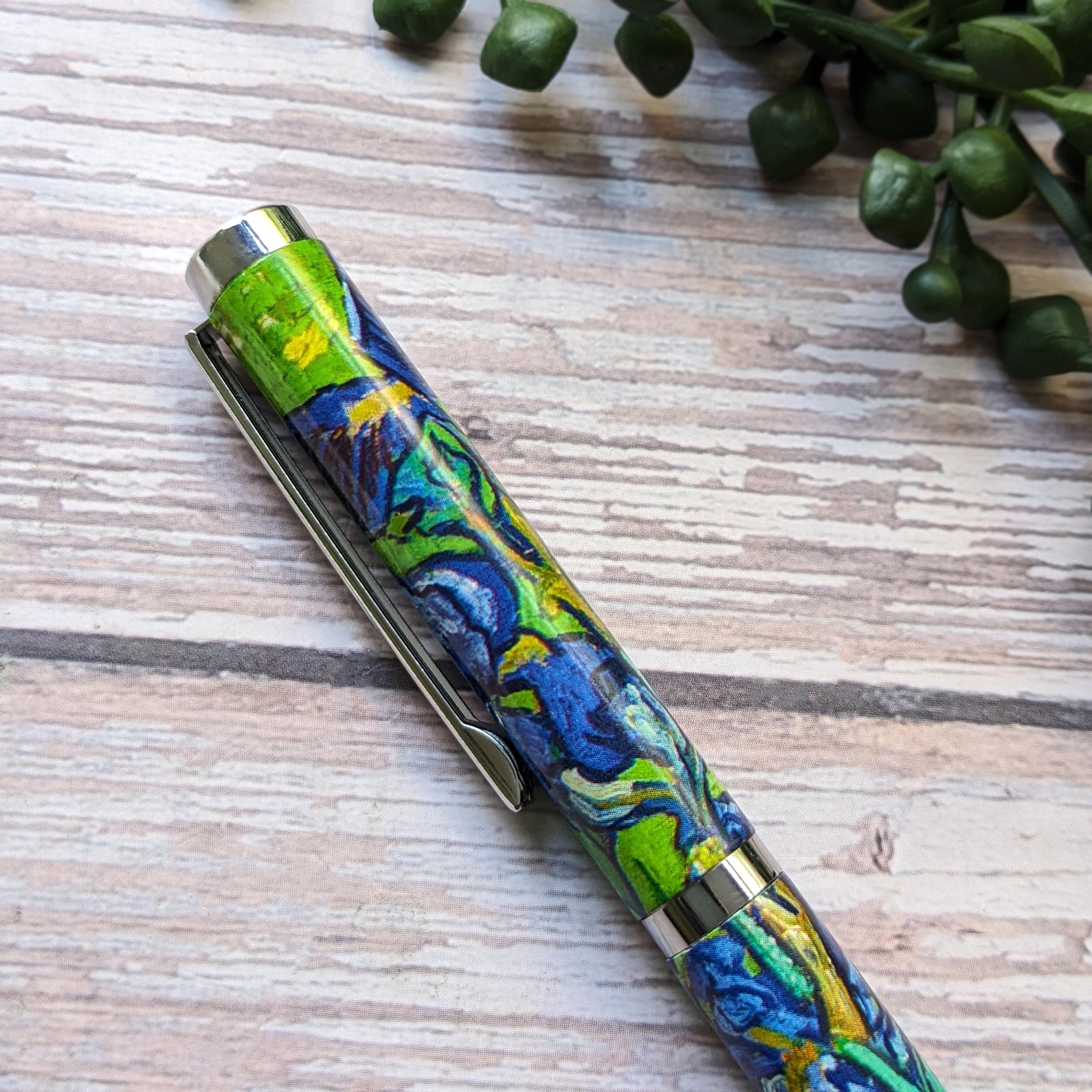 Robert Frederick Van Gogh Irises Retractable Ballpoint Pen - Smooth Black Ink | Gift Box Included 4
