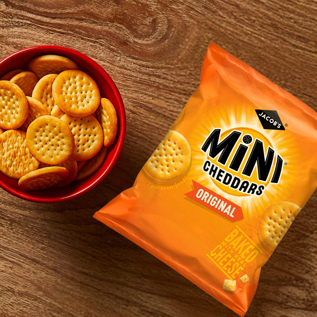 Jacob's Mini Cheddars Original Crisp Multipack, Baked with Real Cheese, 12 Pack