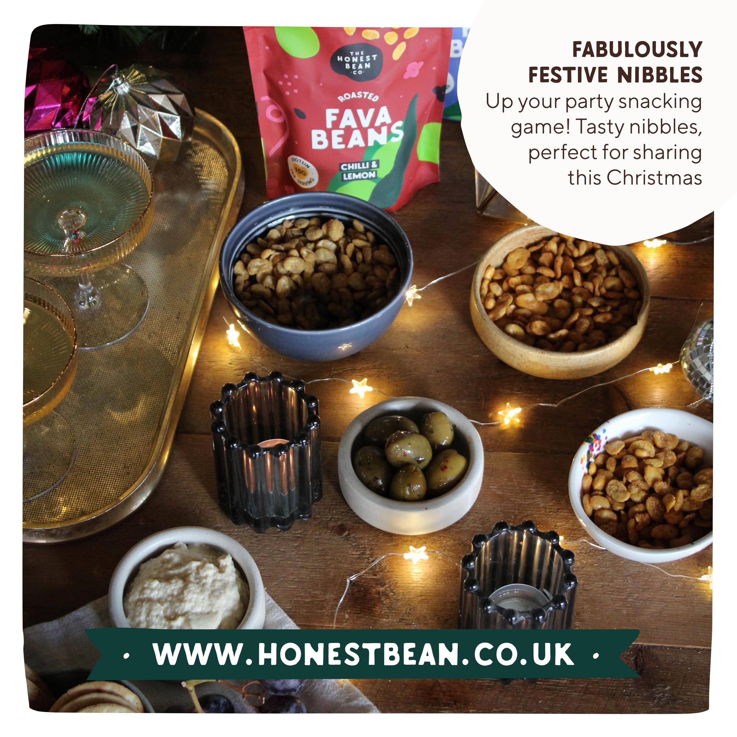 The Honest Bean Co Roasted Fava Bean Lightly Salted - High Protein Vegan Snack | 120g Pack of 6 3