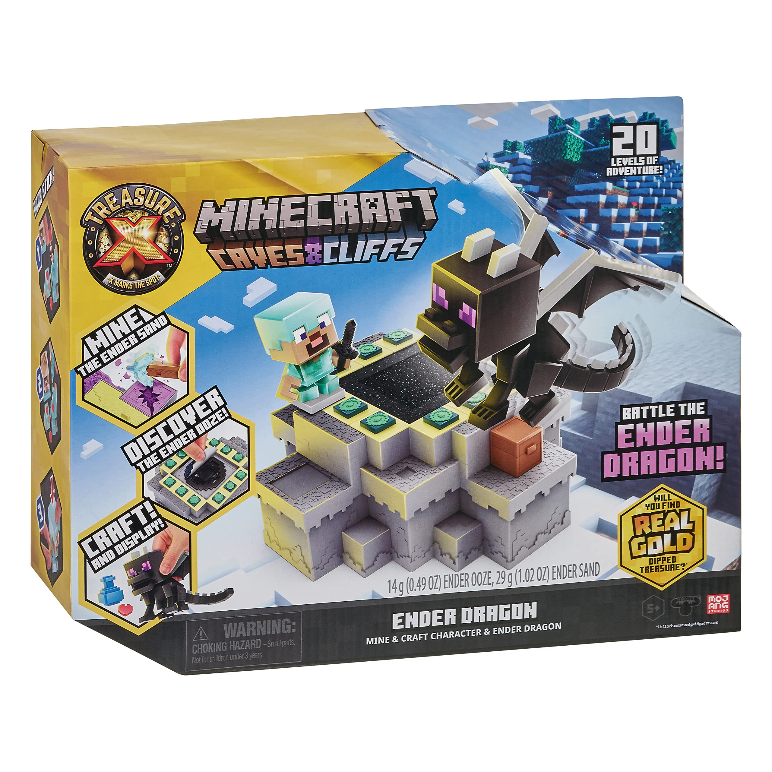 Akedo Treasure X Minecraft Caves & Cliffs - Ender Dragon Mine & Craft Playset