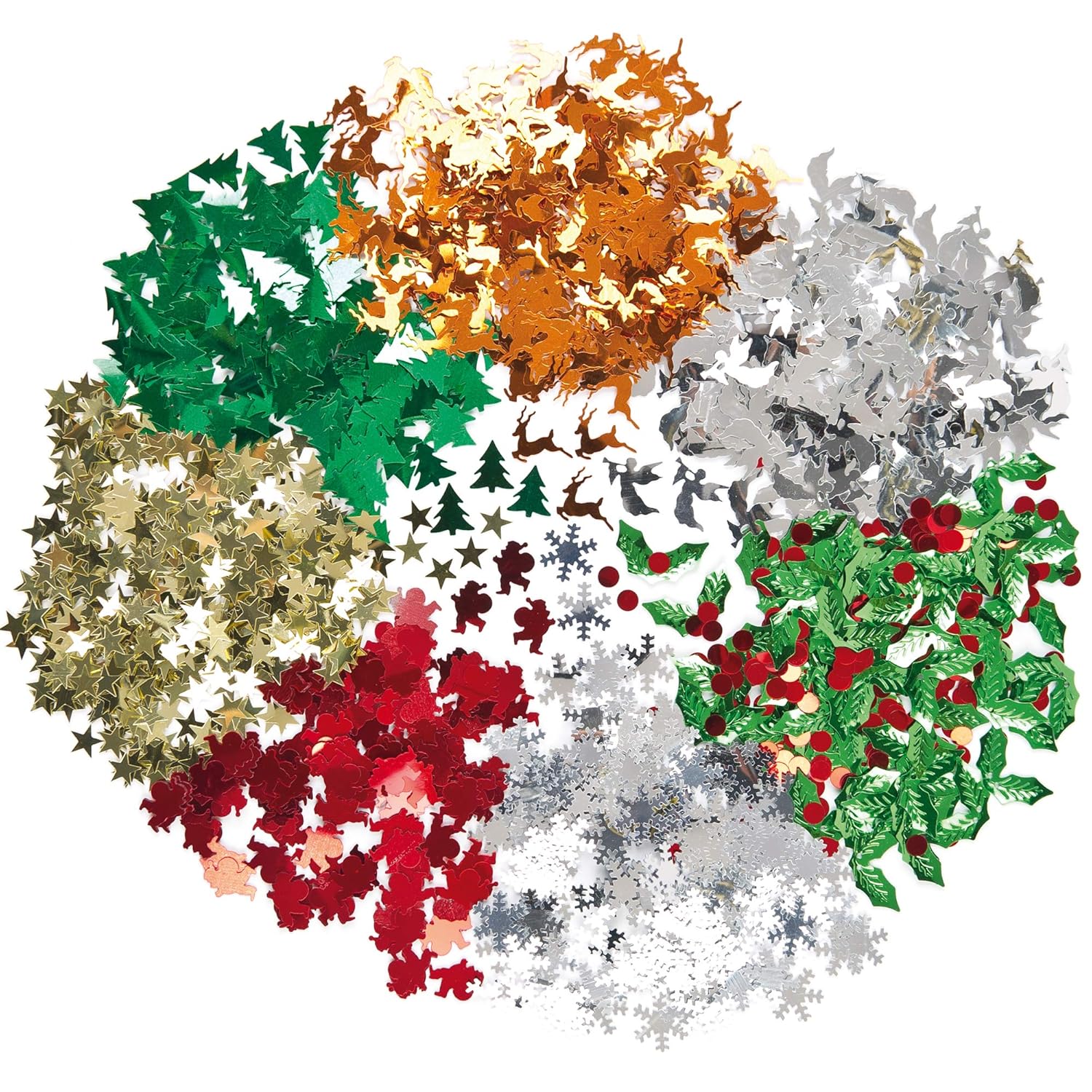 Baker Ross EX5492 Christmas Sequins Value Pack - Assorted Festive Craft Sequins for Cards, Decorations, and Party Bags (56g) 5