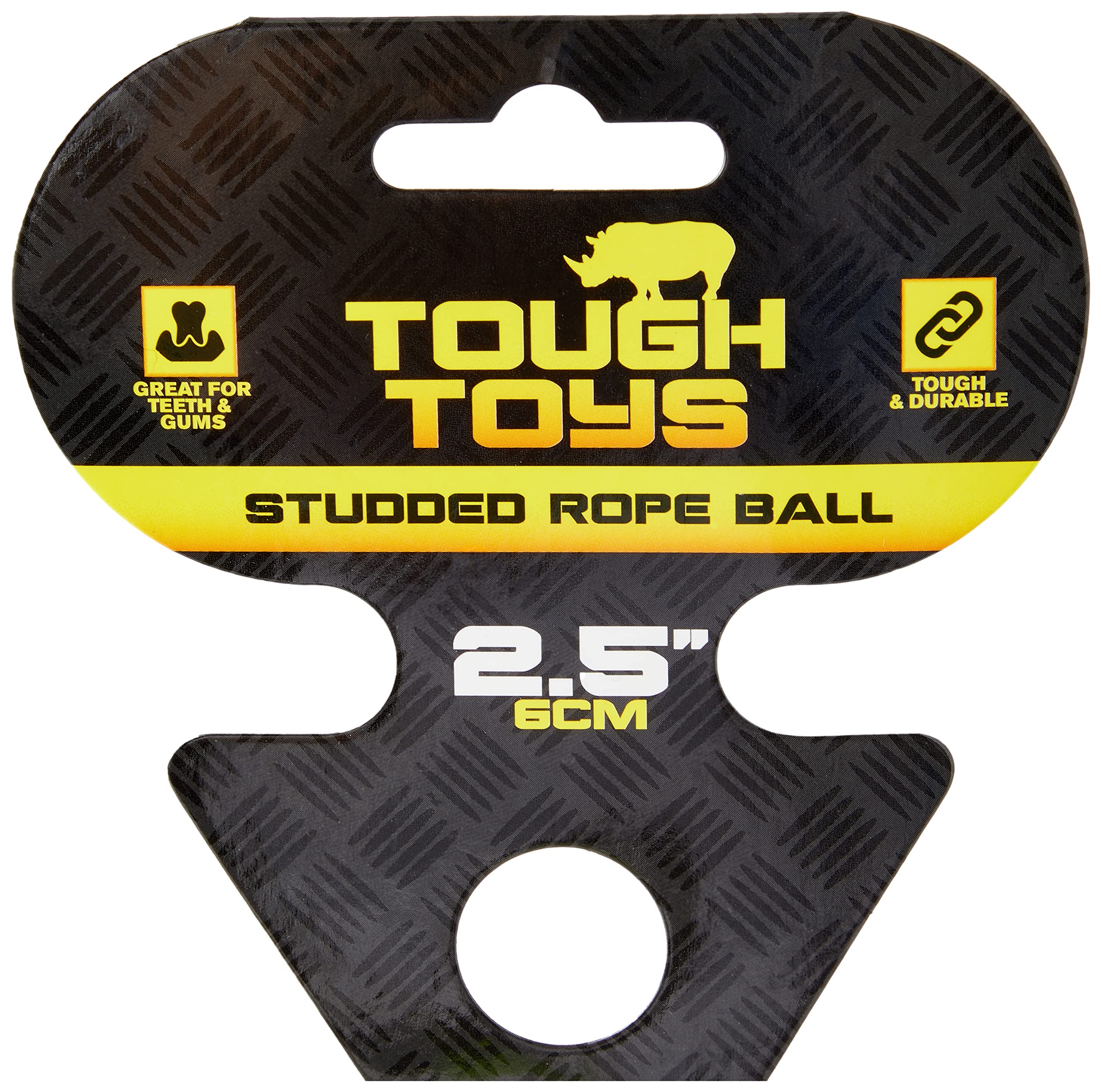 HAPPYPET Tough Toys Rubber Rope Ball - Durable Natural Rubber | 2.5 Inch | Large Breeds 4