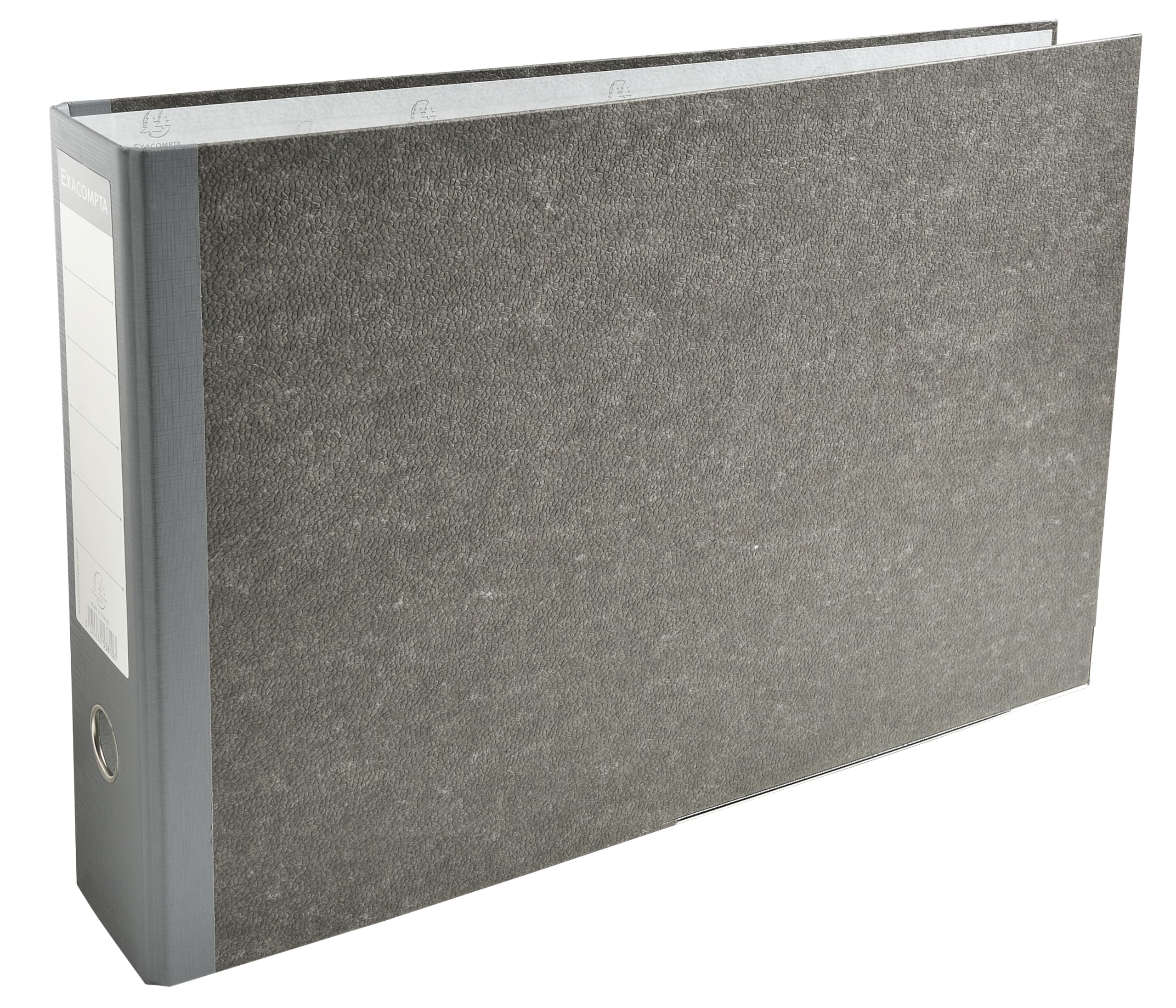 Exacompta Prem'Touch Lever Arch File - A3 Landscape | 80mm Spine & Rings | Grey Marbled