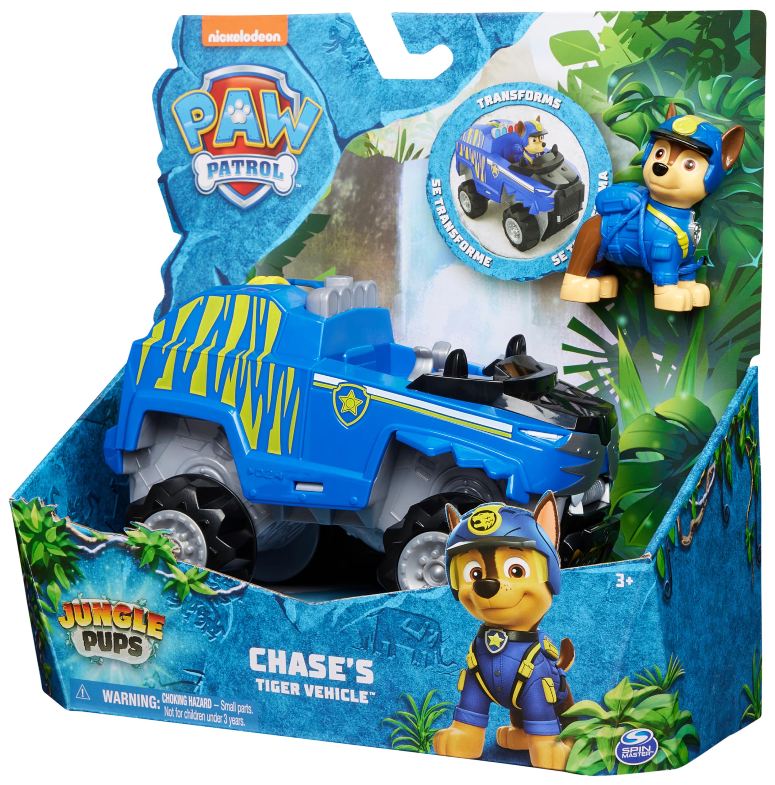 Paw Patrol Jungle Pups Chase Tiger Vehicle Playset with Action Figure | Ages 3+ | Multicoloured 7