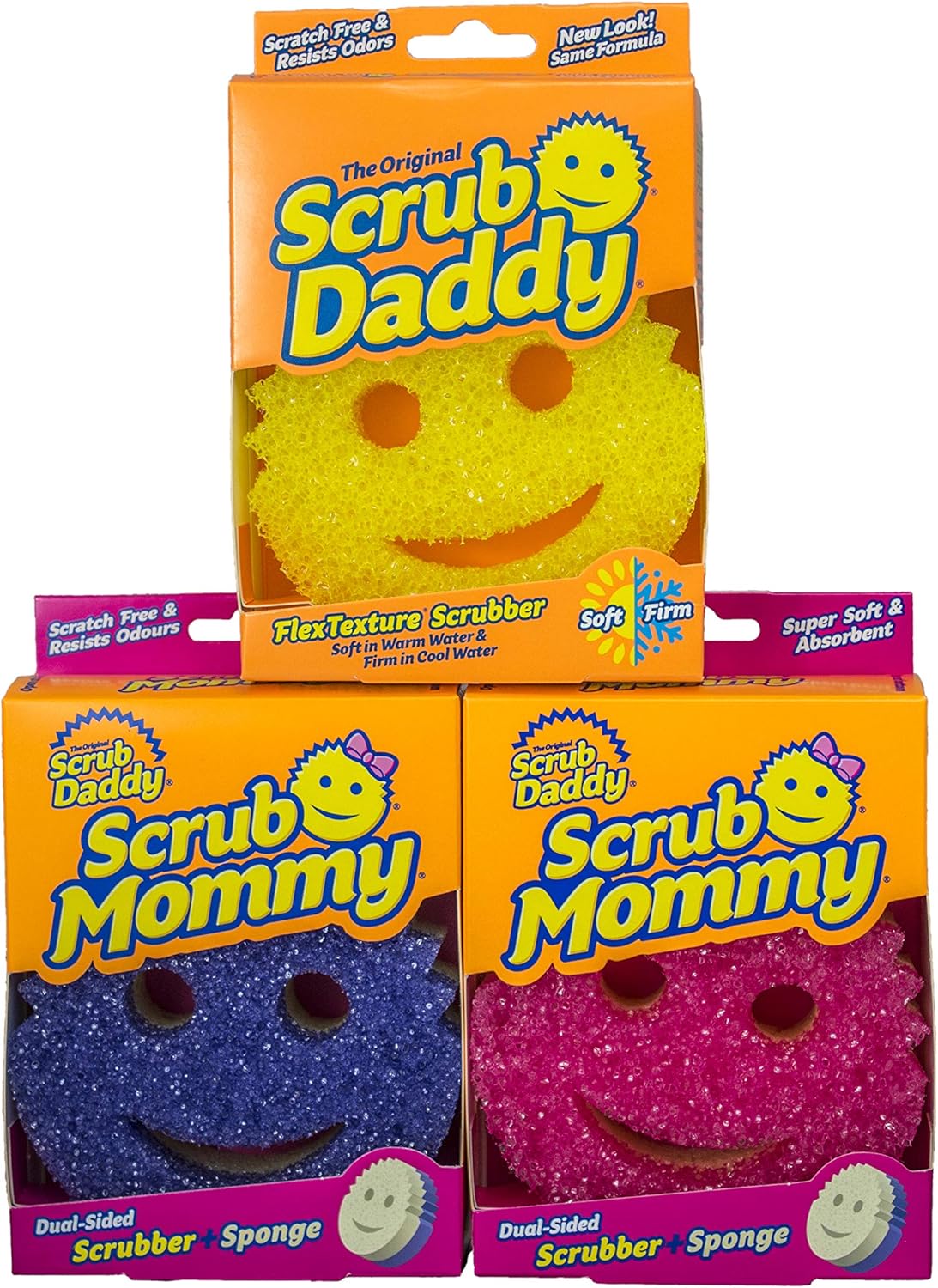 Scrub Daddy - Scrub Mommy 3 Pack Dual Sided Texture Changing Sponge Scrubber 1