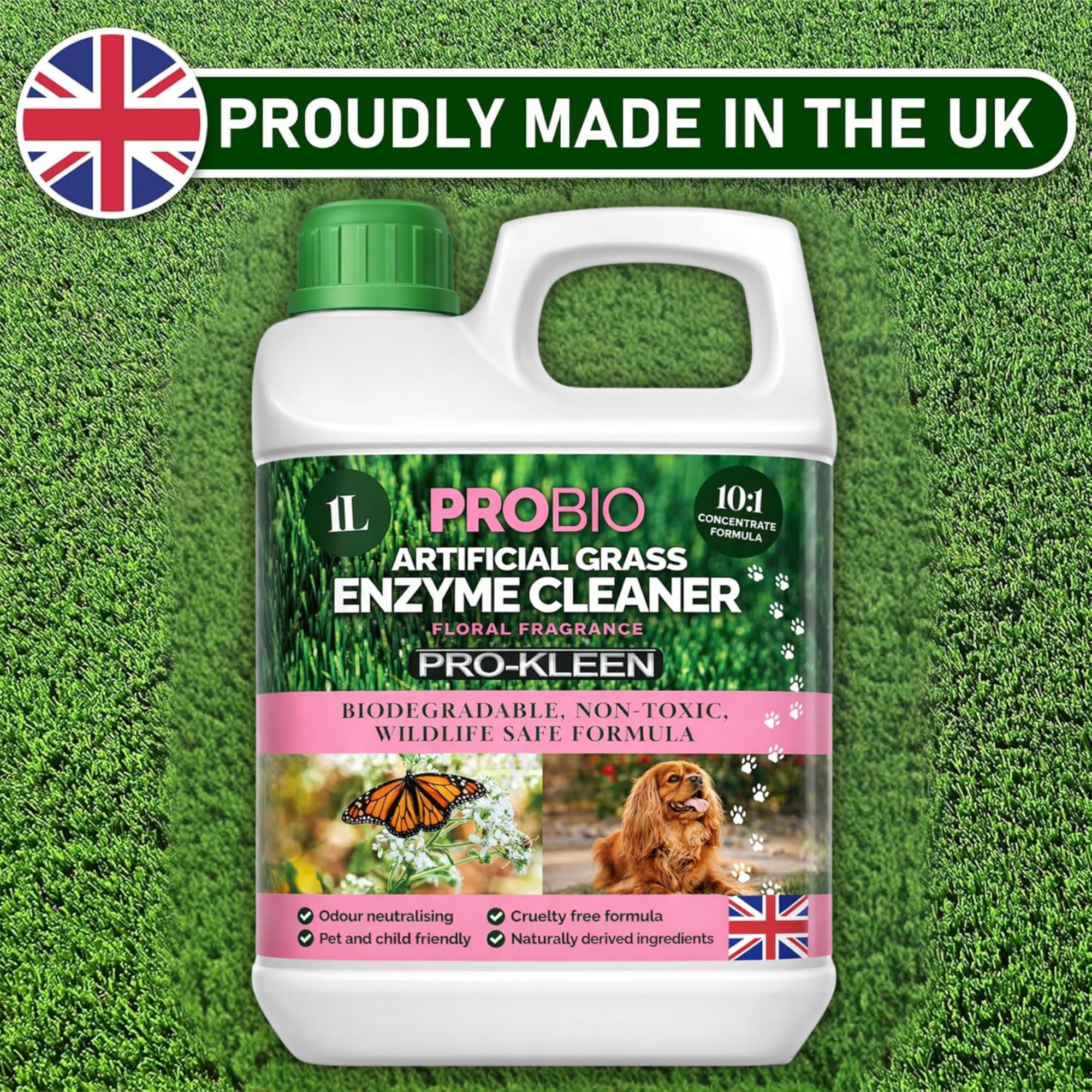 Pro-Kleen ProBio Artificial Grass Cleaner - Probiotic Deodoriser | 1L | Floral Scent 3