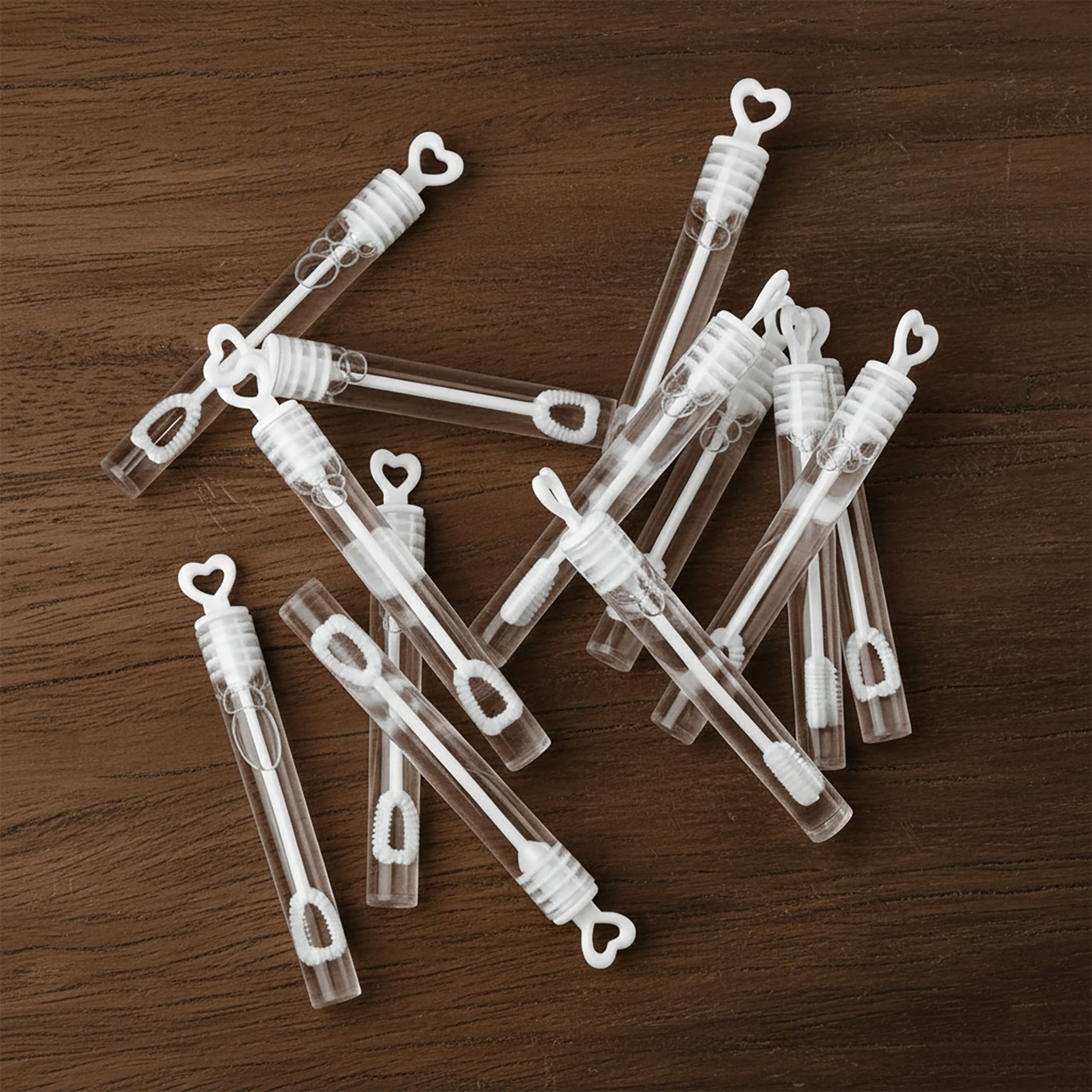 SHATCHI 72 pcs Heart Shape Bubble Tubes with Filler Solution | Party Favors 2