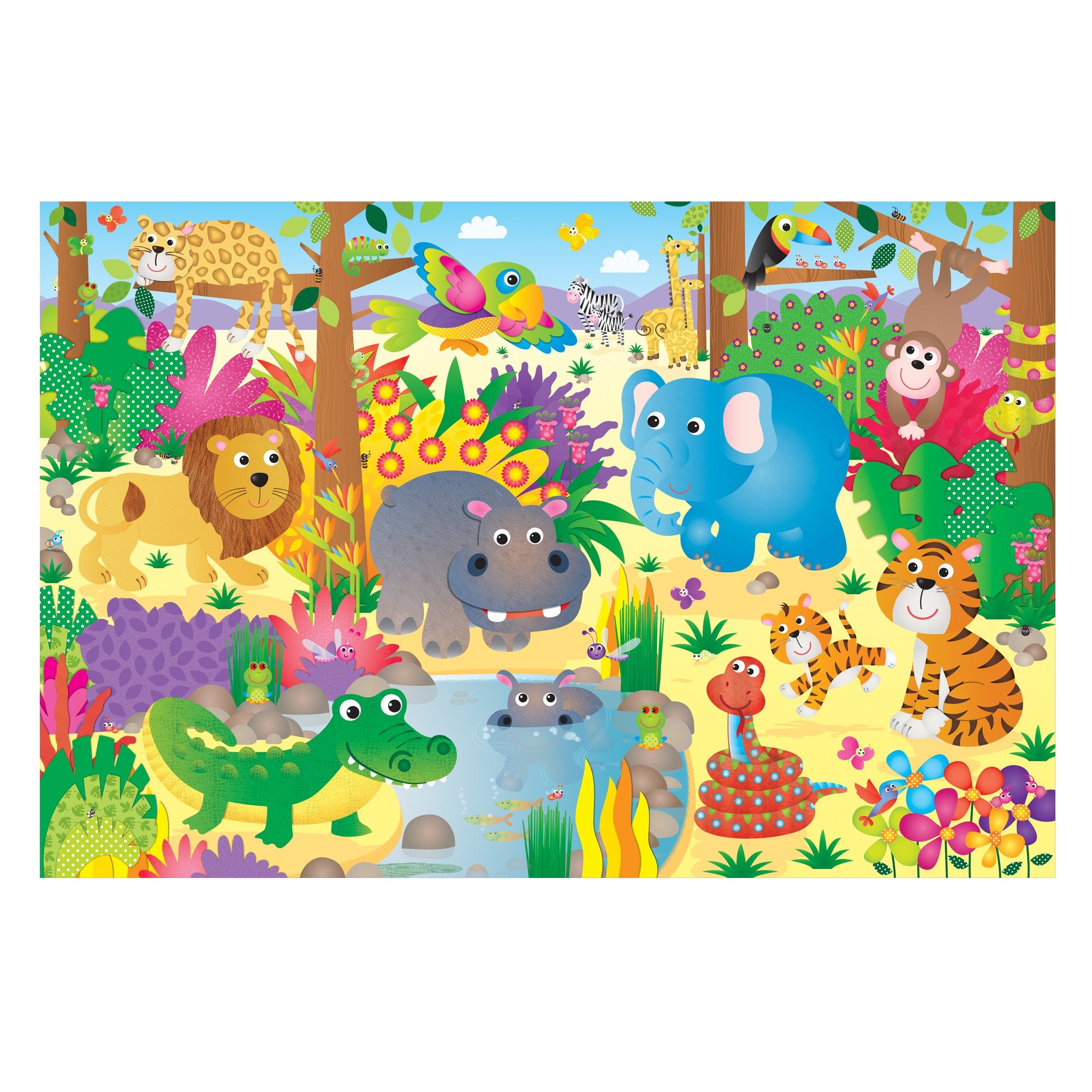 Galt Toys Giant Floor Puzzle - Jungle, 30-Piece Educational Puzzle for Kids Ages 3-6 7