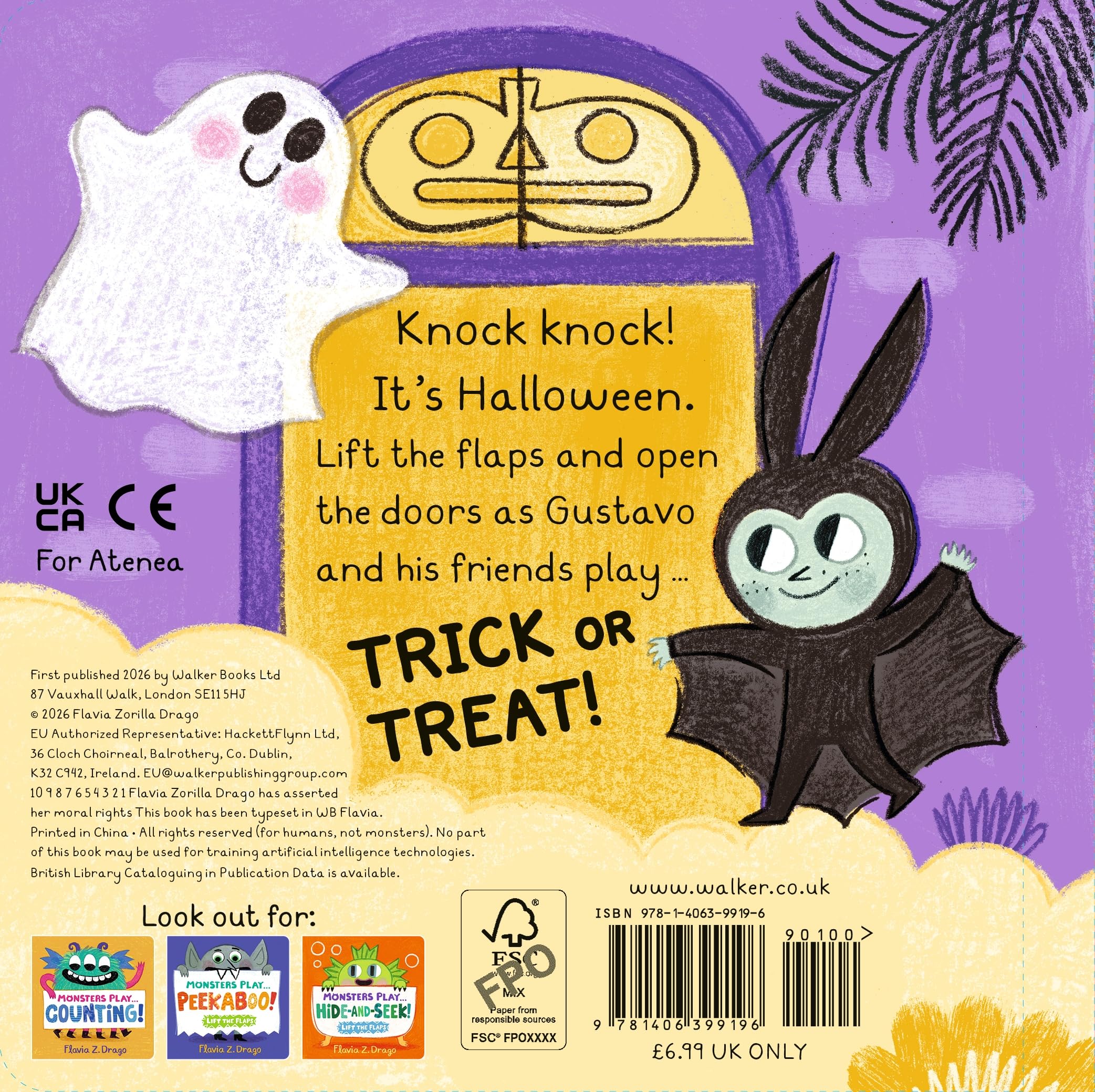 Walker Books Monsters Play... Trick or Treat! - Lift-the-Flap Halloween Board Book for Ages 1-5