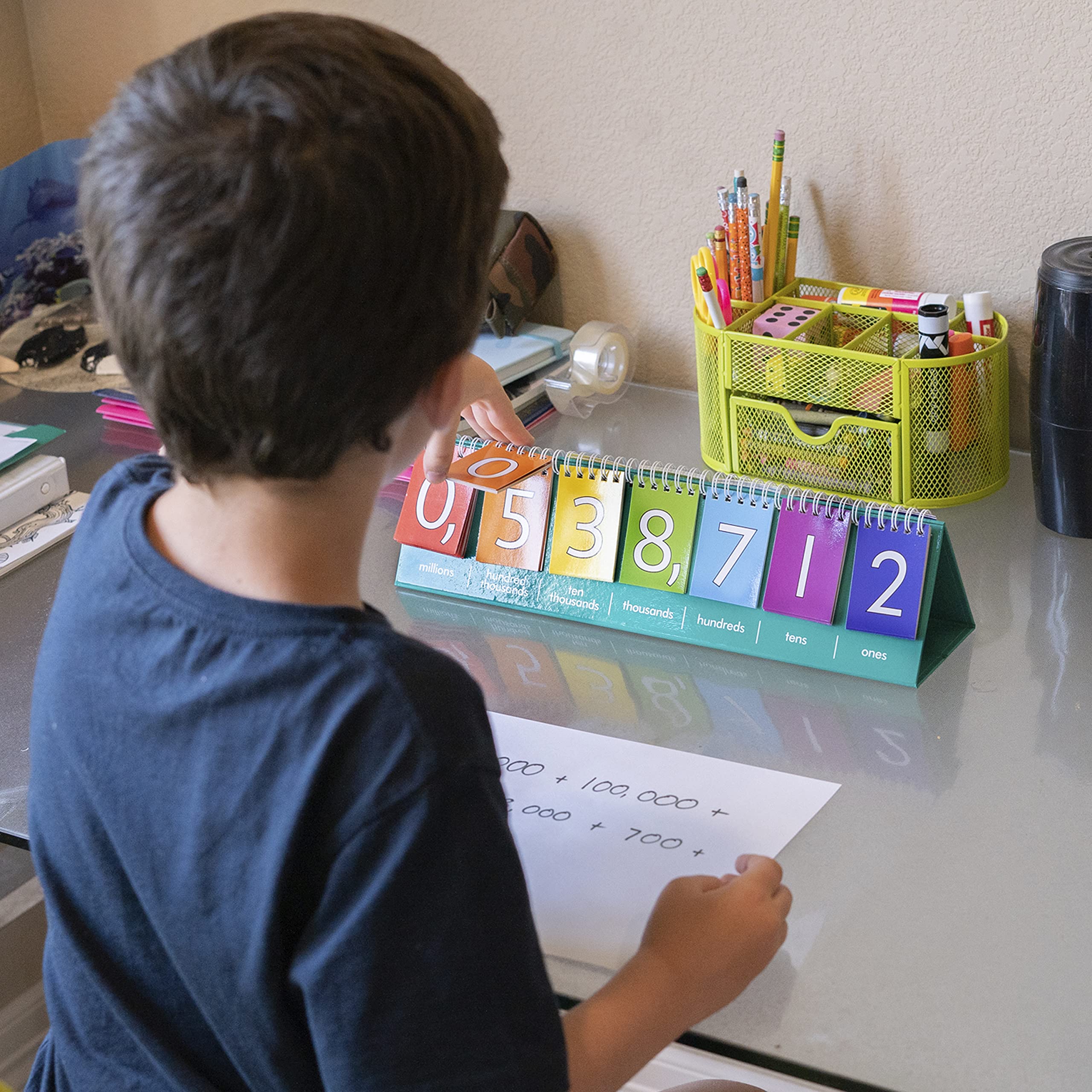 edxeducation Student Place Value Flip Chart - Millions to Ones | Double-Sided Decimals | Color-Coded 6