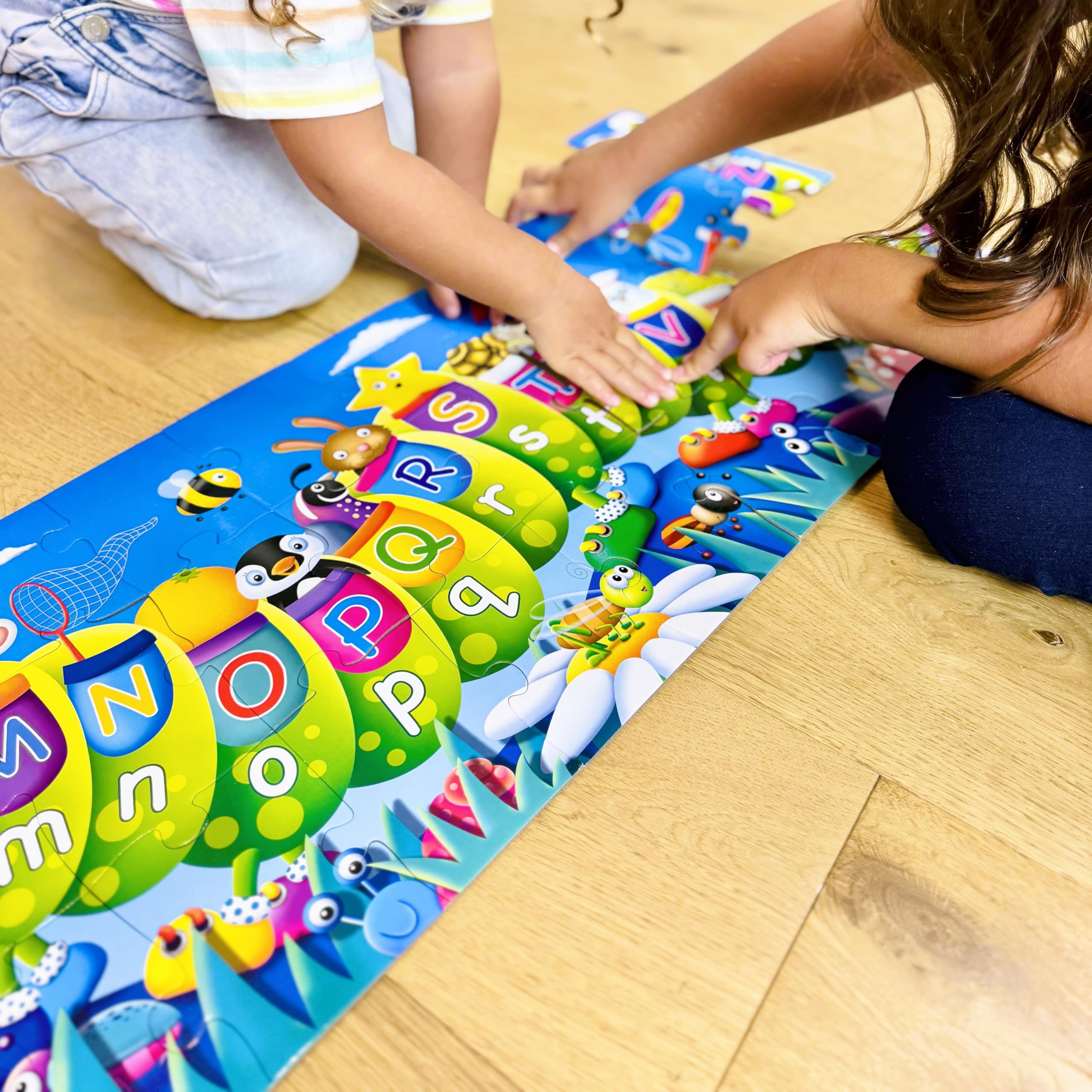 The Learning Journey ABC Caterpillar Floor Puzzle - 51 Pieces | Learn Alphabet & Letter Sounds | Ages 3-5 6