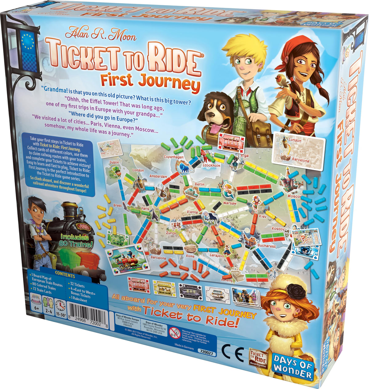 Days of Wonder Ticket to Ride First Journey Europe Board Game - Ages 6+ - 2 to 4 Players