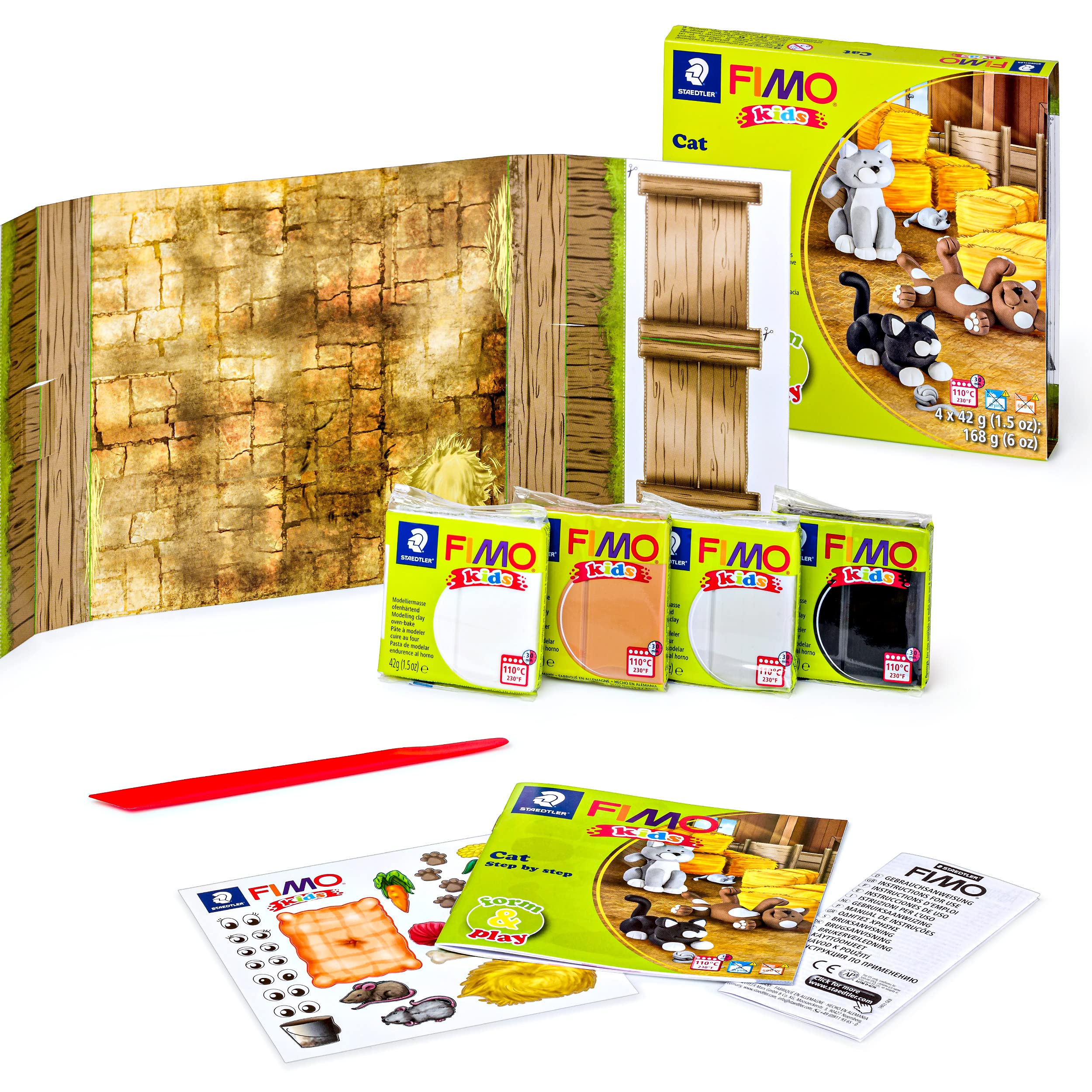 STAEDTLER FIMO Kids Cat Form and Play Set - Educational Arts & Crafts Toy for Children 6