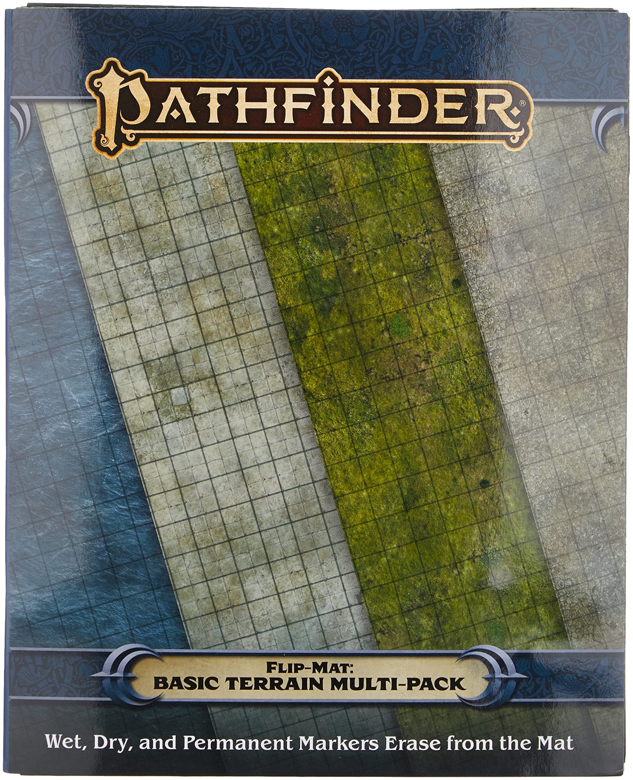 Paizo Pathfinder Flip-Mat: Basic Terrain Multi-Pack | 4 Full-Color Textures