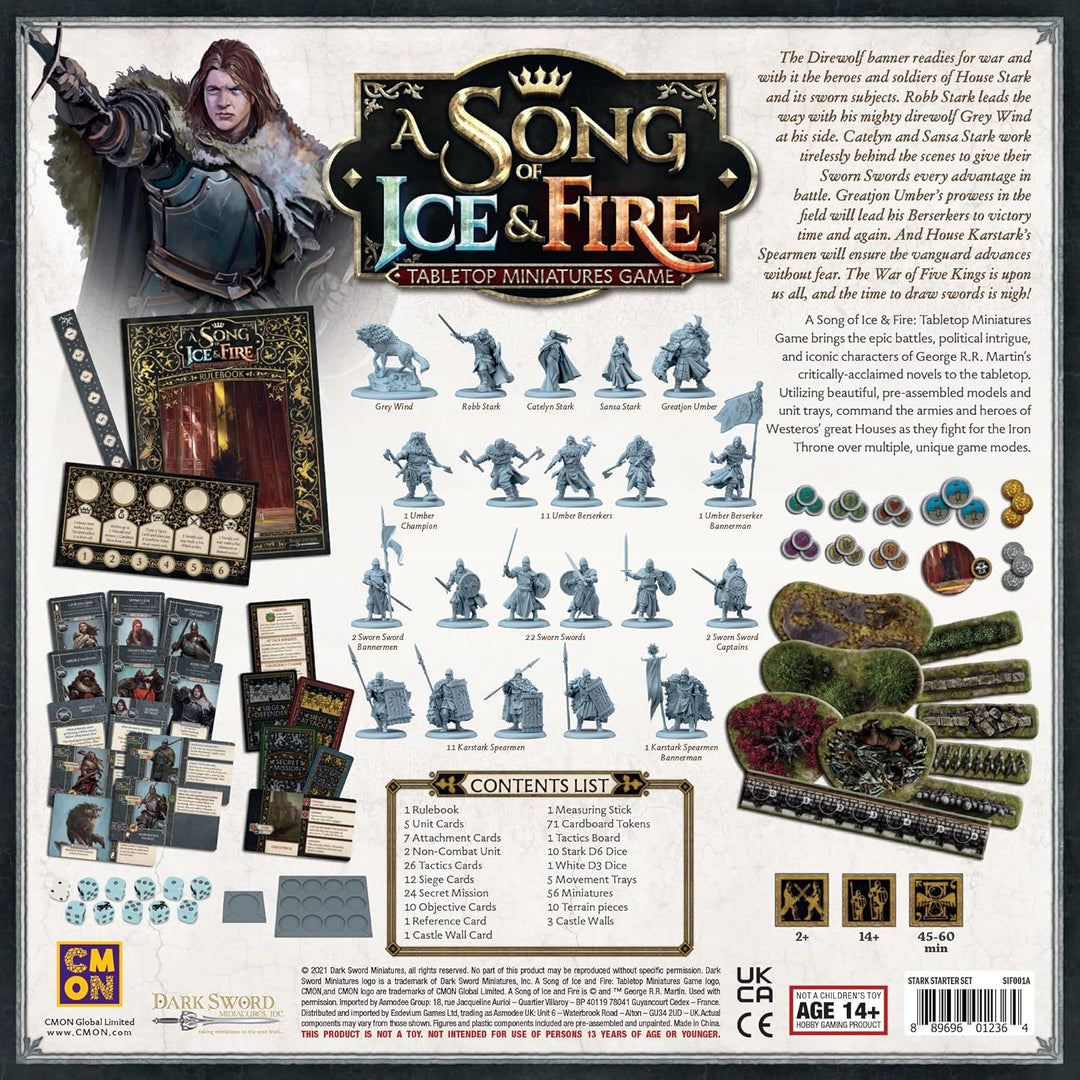 CMON A Song of Ice and Fire Tabletop Miniatures Game Stark Starter Set (ASOIAF-STARK)