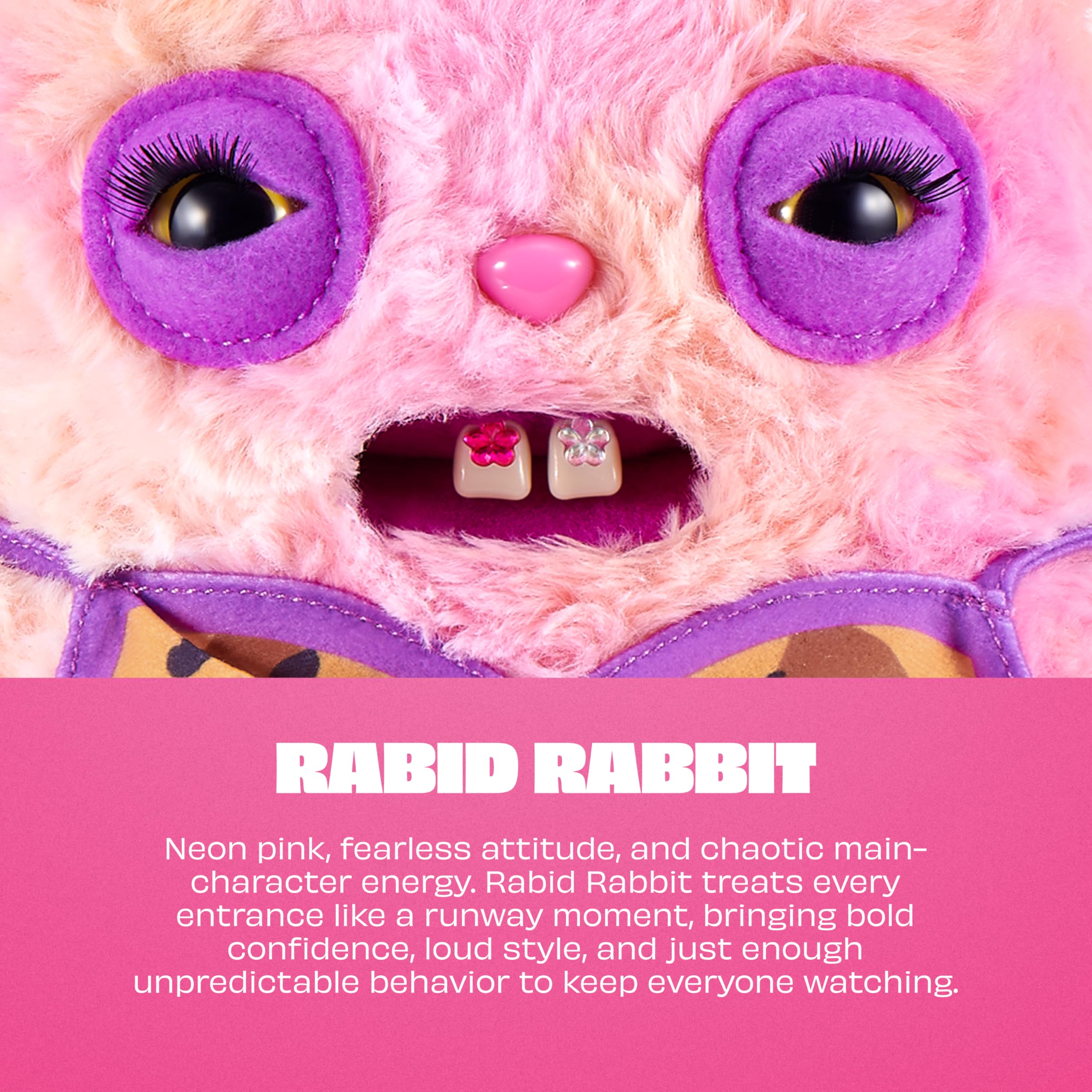 Fuggler Rabid Rabbit Soft Doll - 9 Inch, Neon Pink | Collectible Plush Toy 3
