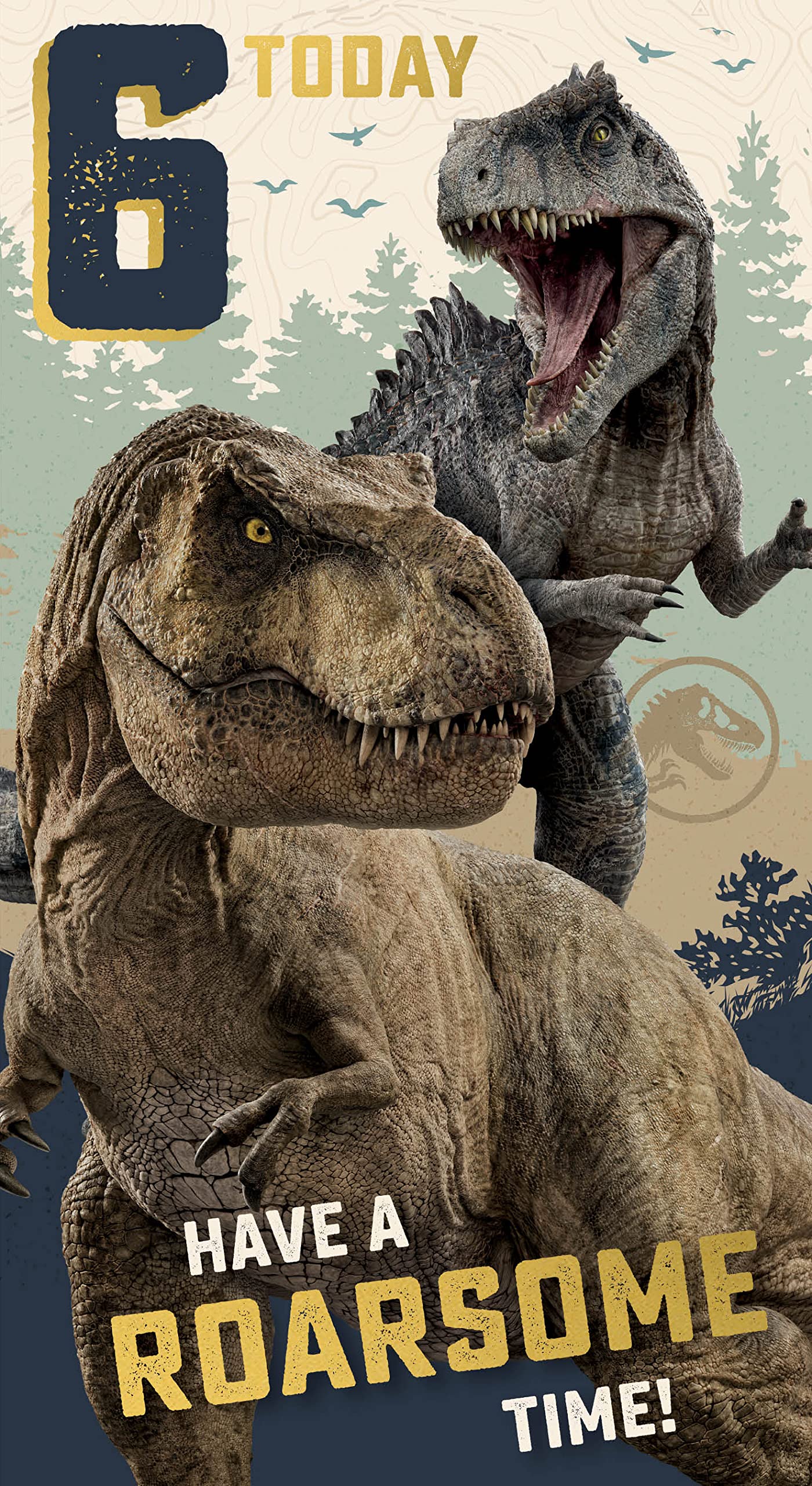 Jurassic World Age 6 Birthday Card 1