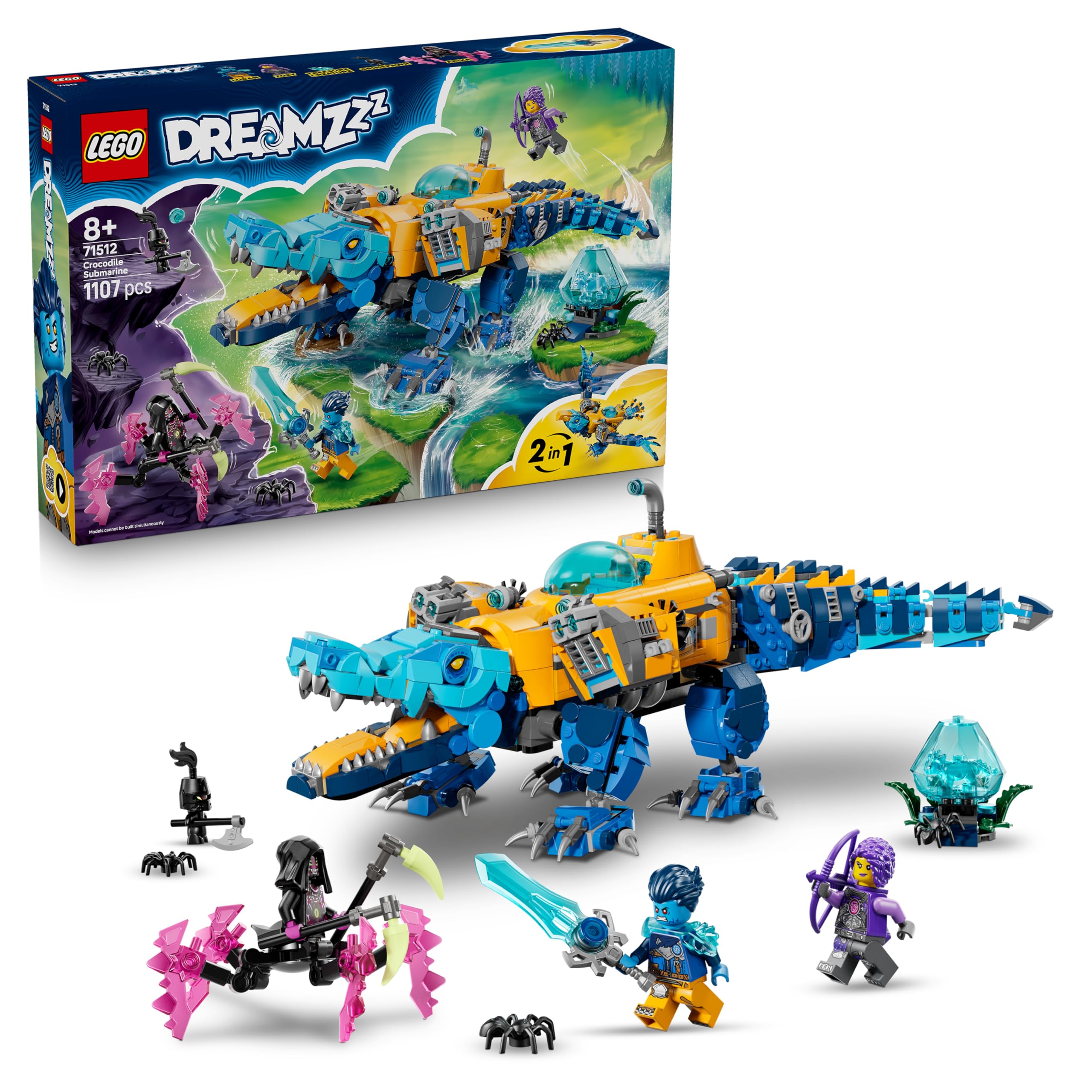 LEGO DREAMZzz 2in1 Crocodile Submarine Toy Set 71512 | Ages 8+ | 3 Minifigures 1