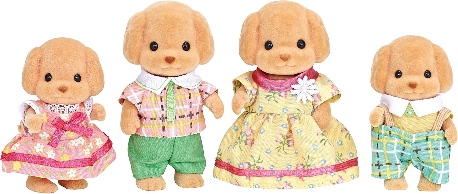 Sylvanian Families Toy Poodle Family - 4-Piece Playset with Story Book 5