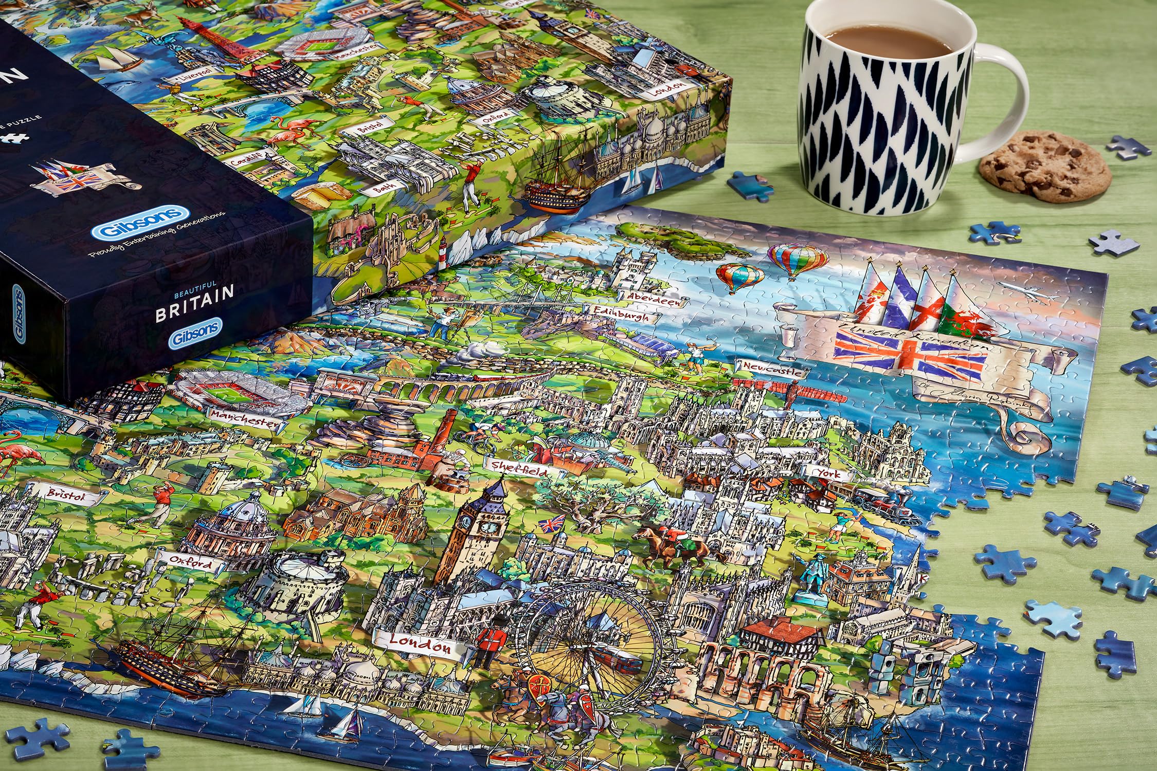 Gibsons Beautiful Britain 1000 Piece Jigsaw Puzzle - Iconic British Landmarks | Eco-Friendly Recycled Board 3