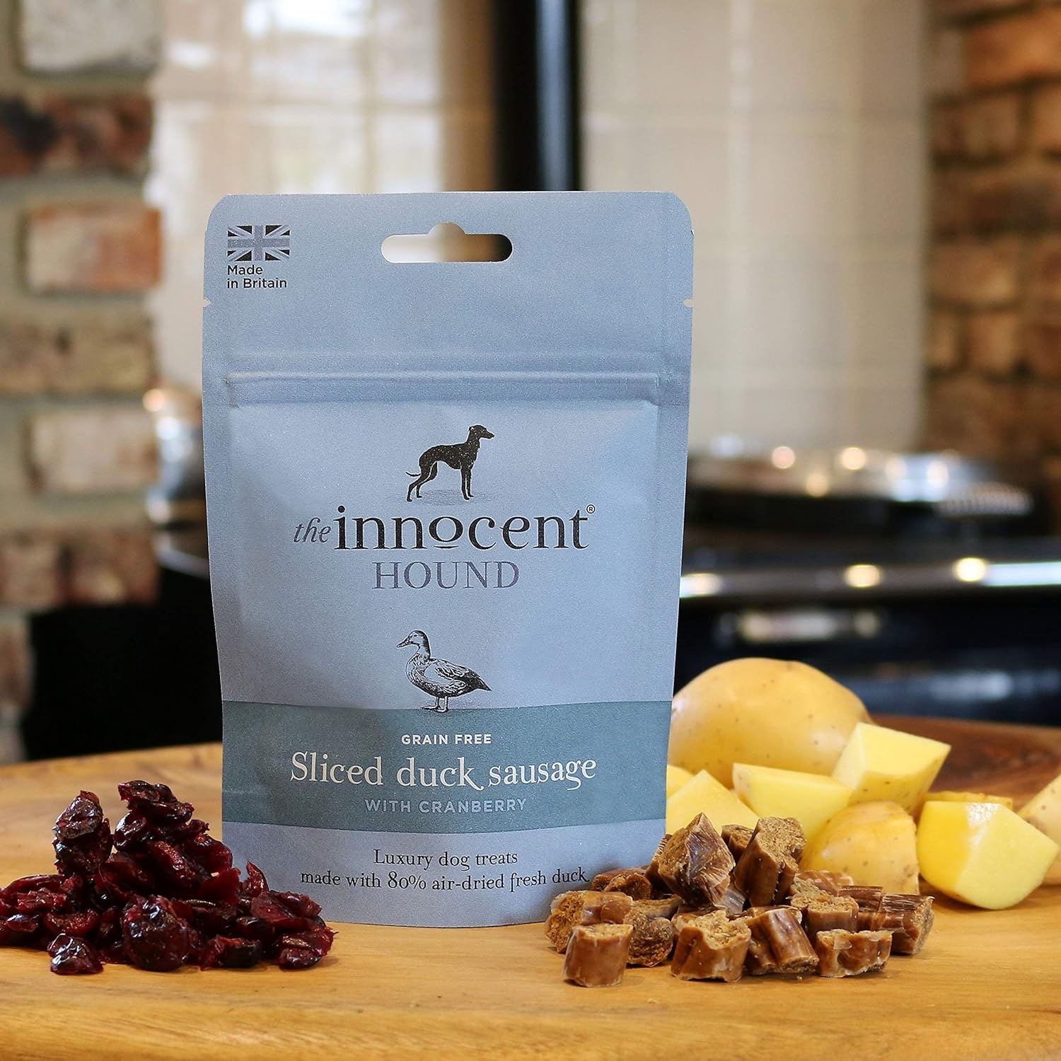 The Innocent Hound - Grain Free Sliced Duck Sausages with Cranberry 70g 4