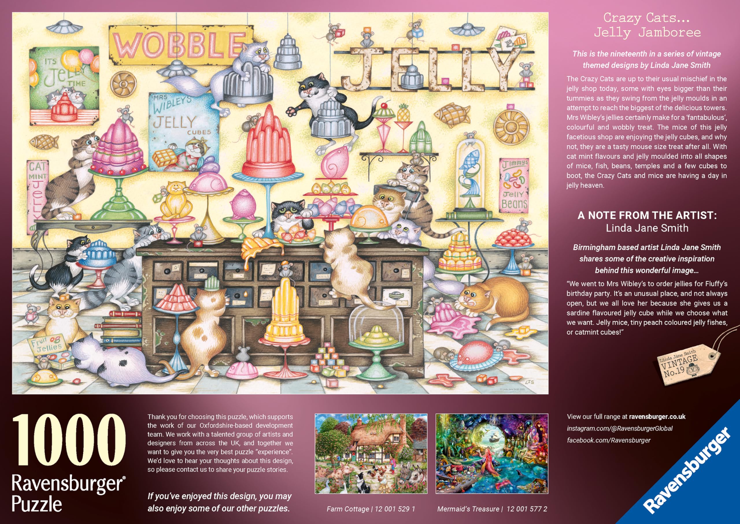 Ravensburger Crazy Cats: Jelly Jamboree 1000 Piece Jigsaw Puzzle for Adults | 70 x 50cm 3