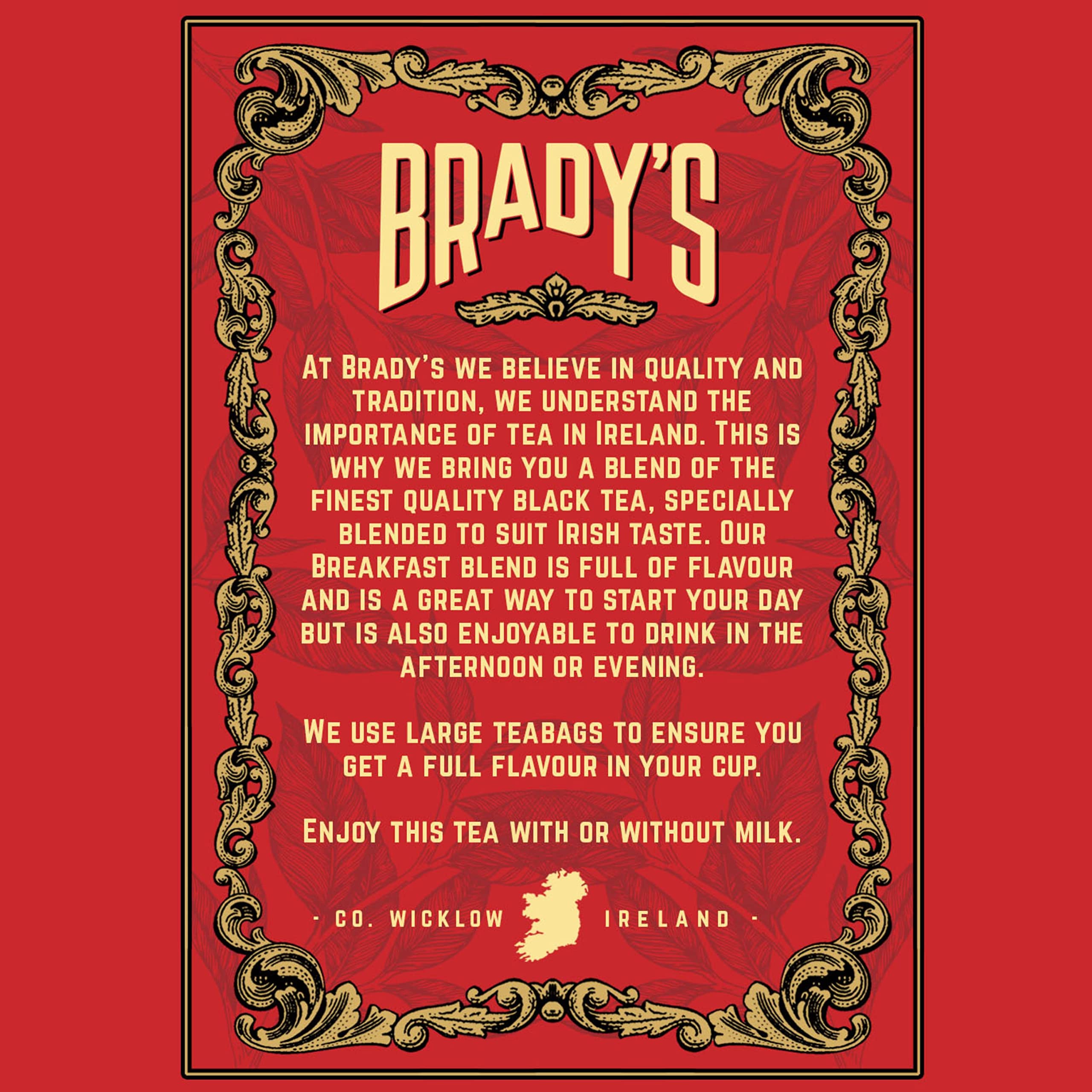 Brady's Irish Breakfast Tea - 40 Tea Bags - Rich Malty Black Tea Blend in Tin 8