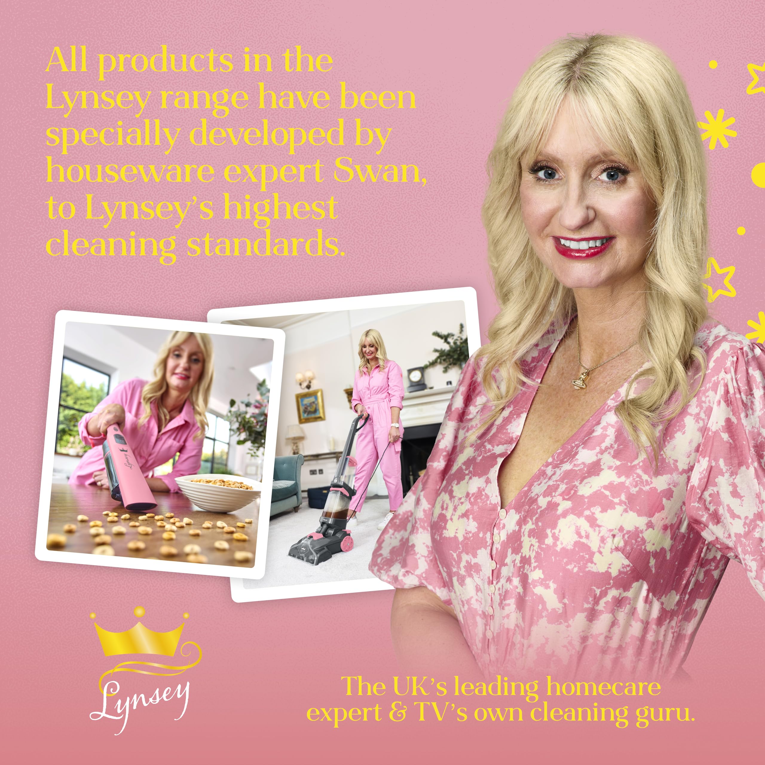 Swan Lynsey Queen of Clean Spray Mop - 2-in-1 Wet Mopping & Dry Dusting | Pink 6