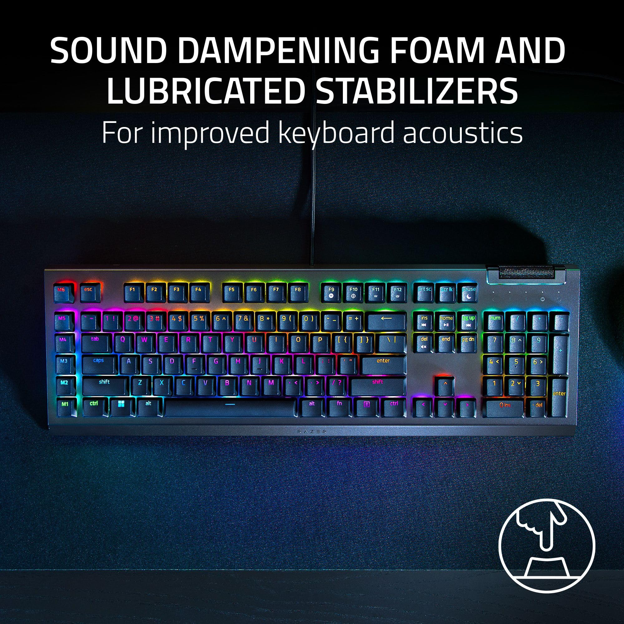 Razer BlackWidow V4 X Mechanical Gaming Keyboard - Green Clicky Switch | Chroma RGB 8