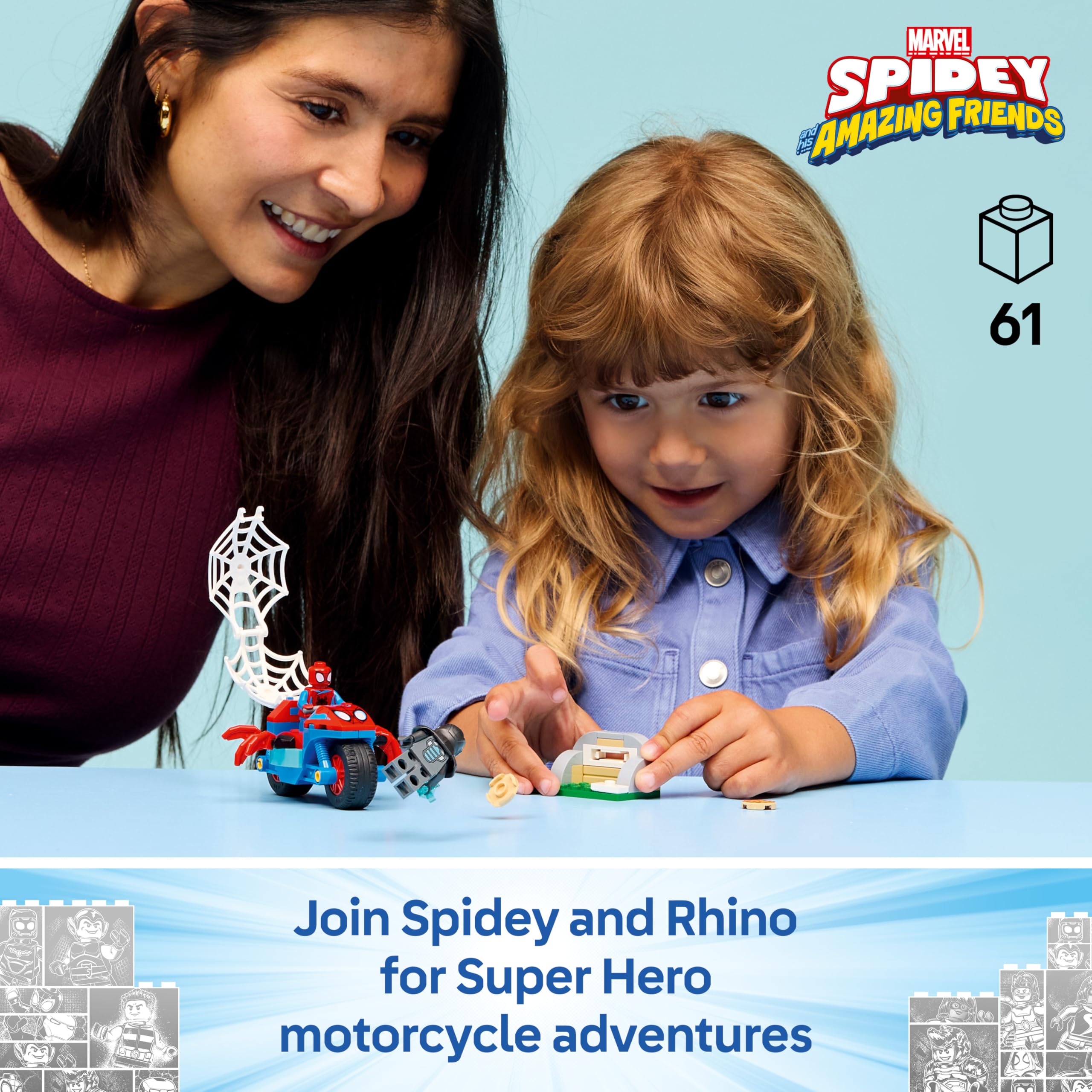 LEGO Marvel Spidey on his Motorcycle vs. Rhino Building Set - Ages 4+ | 11206 3