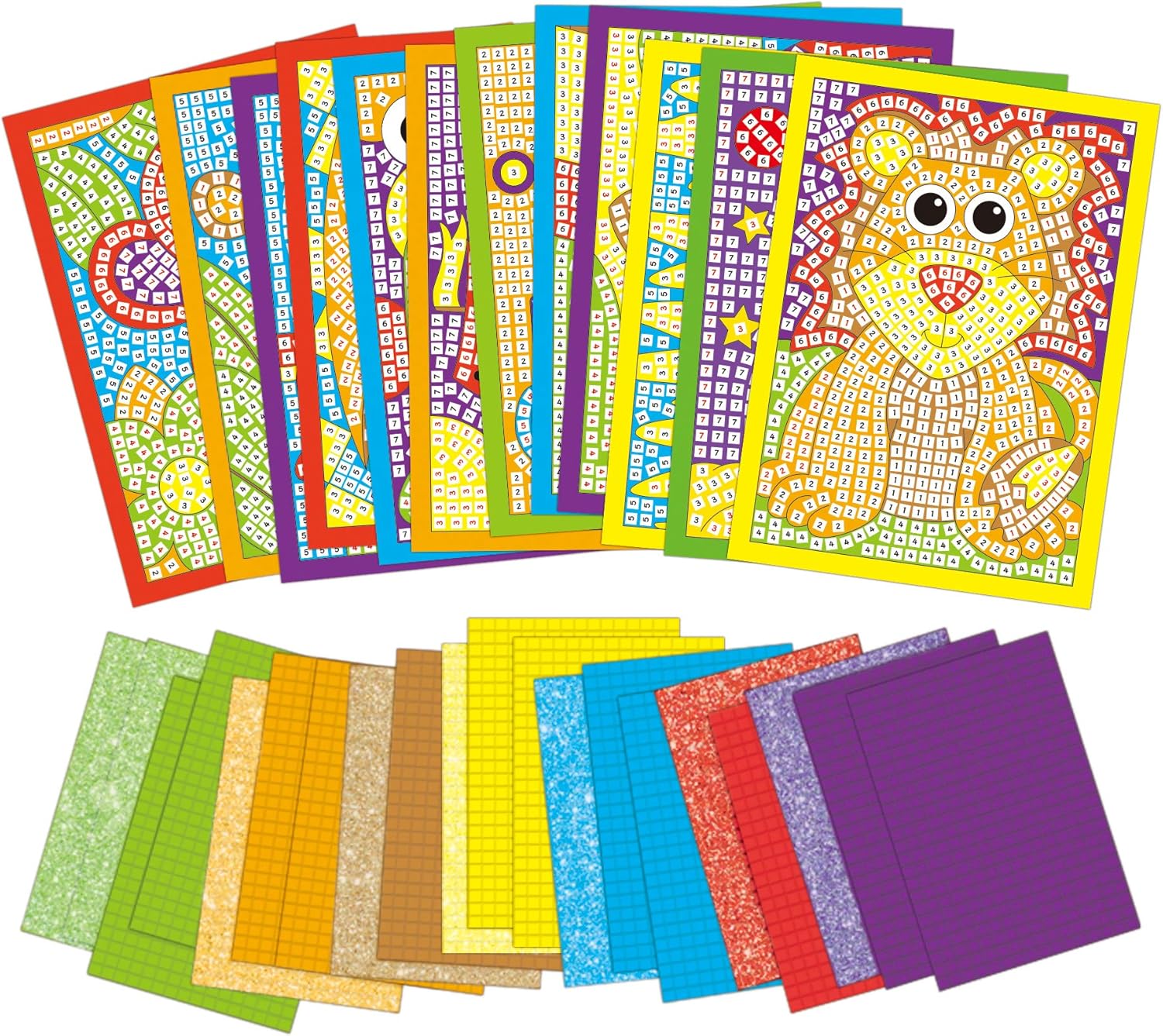 Galt Mega Mosaics Craft Kit - Tile by Number Foam Mosaic Art for Kids 5+ 2
