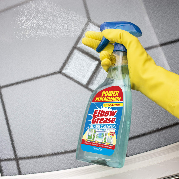 Elbow Grease Glass Cleaner with Vinegar - 500 ml Spray for Windows, Mirrors & Glass Surfaces