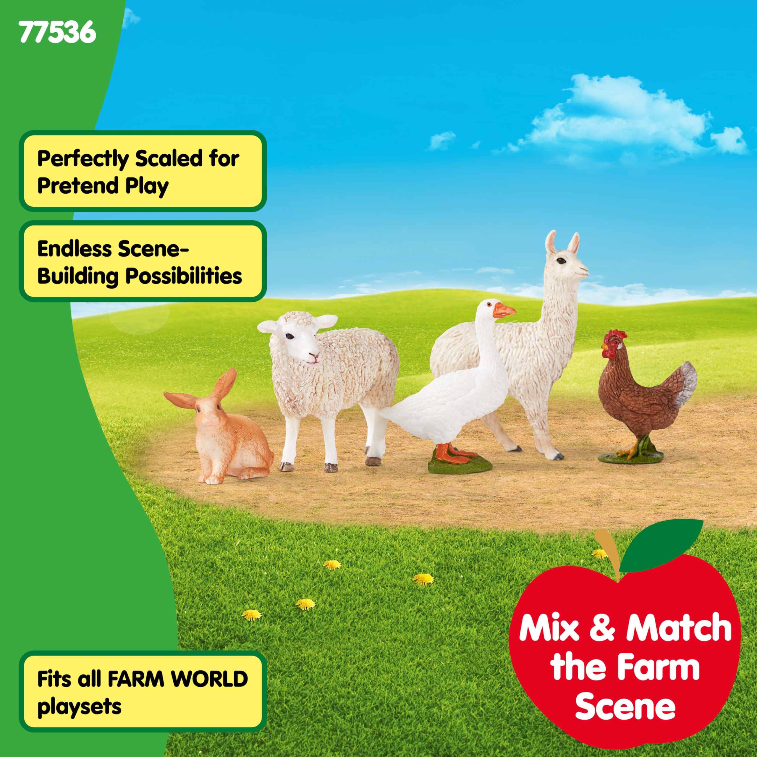 Schleich Farm World 5PC Animal Figurine Bundle - Realistic Barn Play Set | Ages 3+ 5