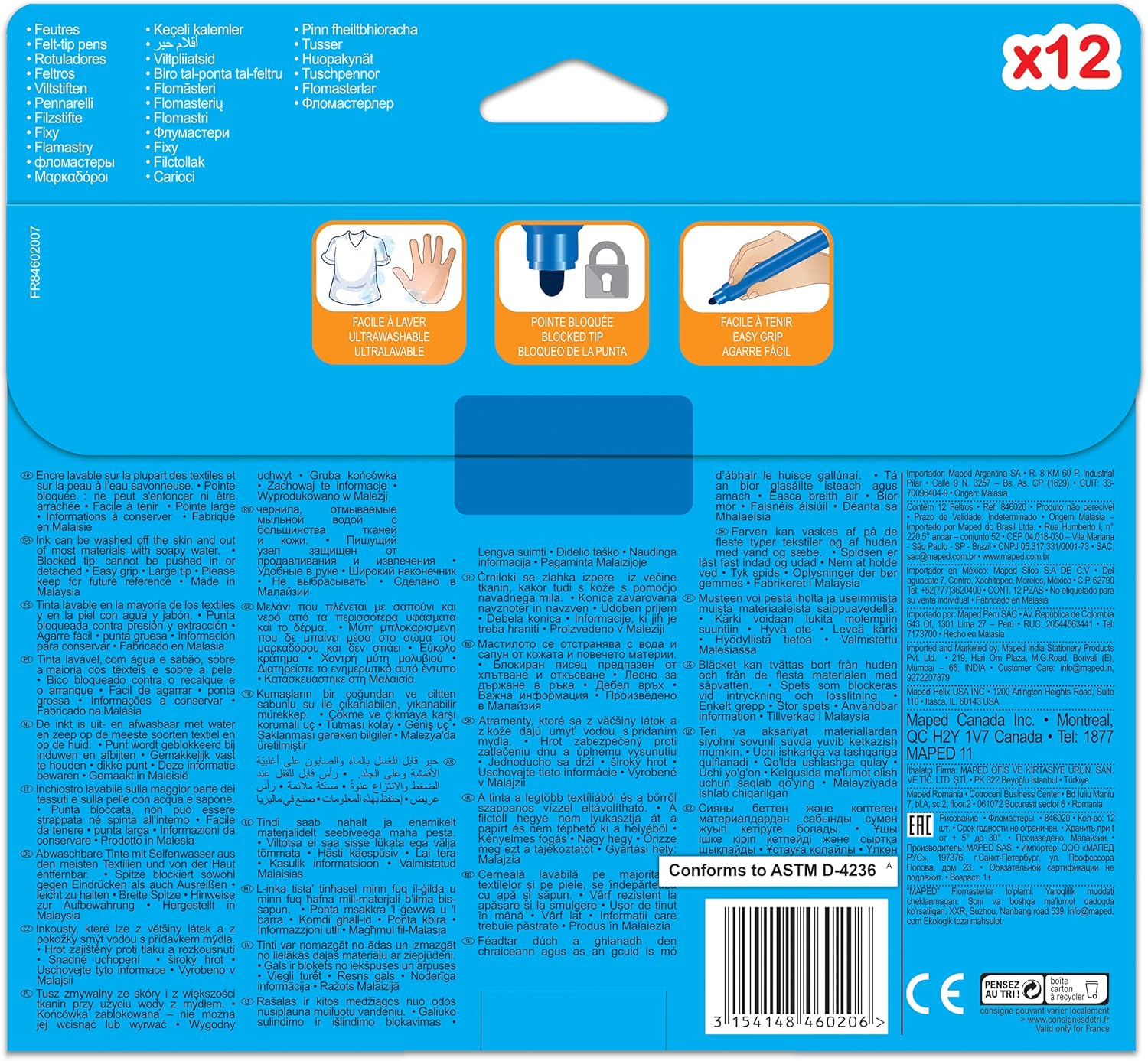 Maped Color'Peps My First Jumbo Colouring Pens - 12 Washable Felt Tips for Toddlers (1+ Years) 5